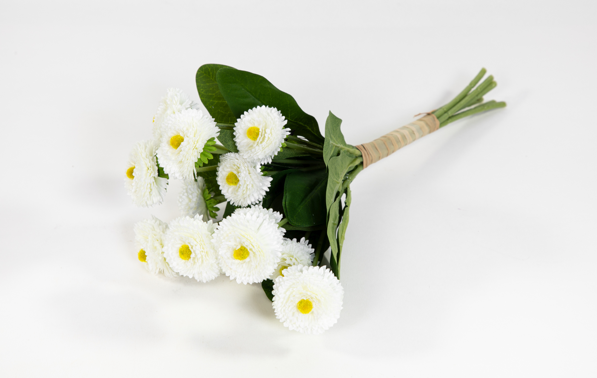 Bellisbund mit 14 Blüten 30cm weiß FT Kunstblumen künstliche Bellis Blumen Gänseblümchen