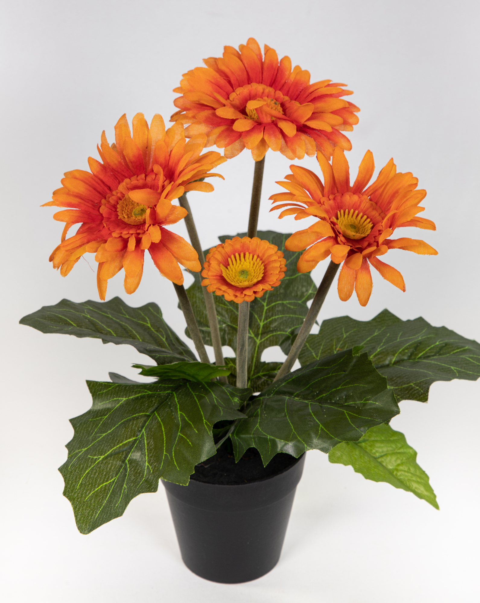 Gerbera 32cm orange im Topf JA künstliche Pflanzen Gerberapflanze Seidenblumen Kunstblumen Kunstpflanzen