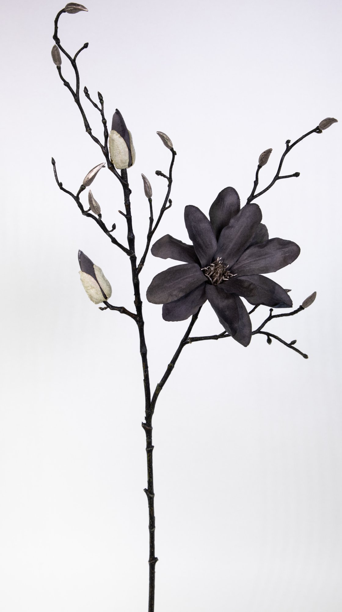 Magnolienzweig 85cm anthrazit GA Kunstblumen künstliche Magnolie Blumen