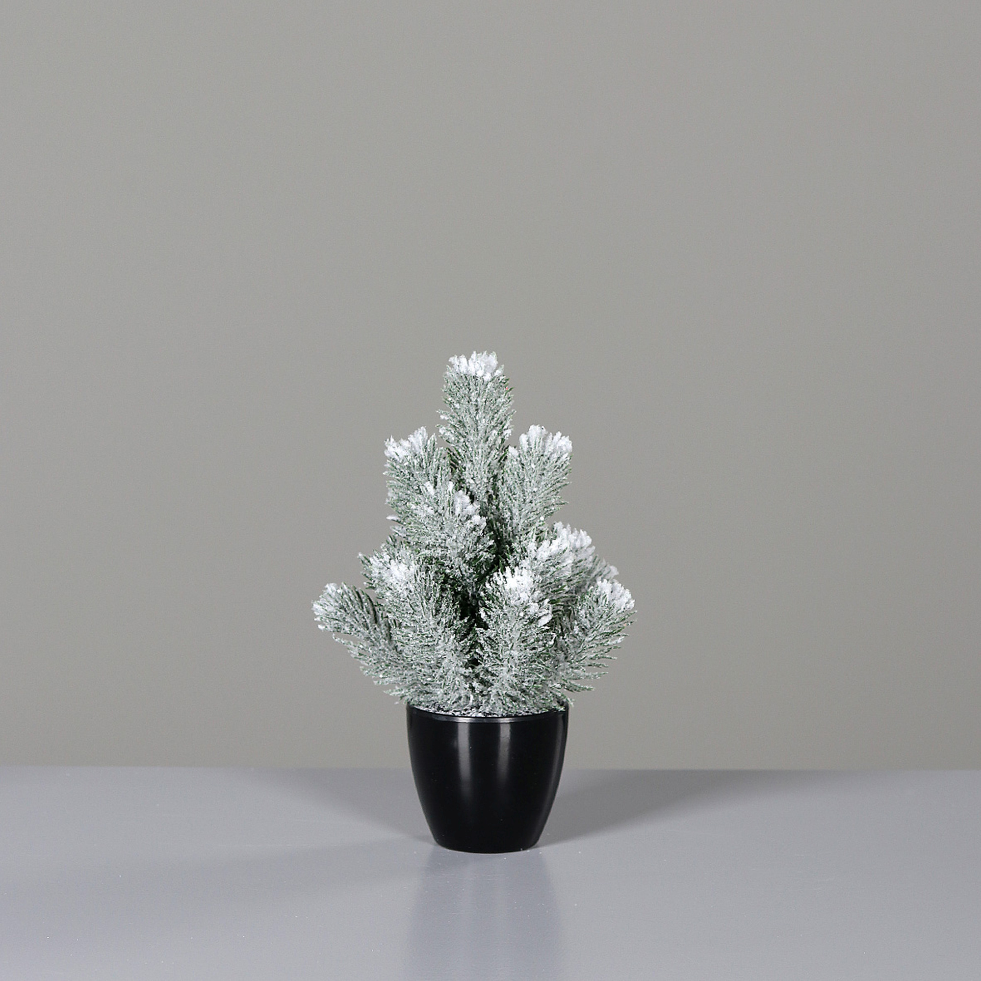 Mini Tannenbaum mit Schnee und Eis 24cm im Topf DP künstlicher Weihnachtsbaum Kunststoff 100% PE