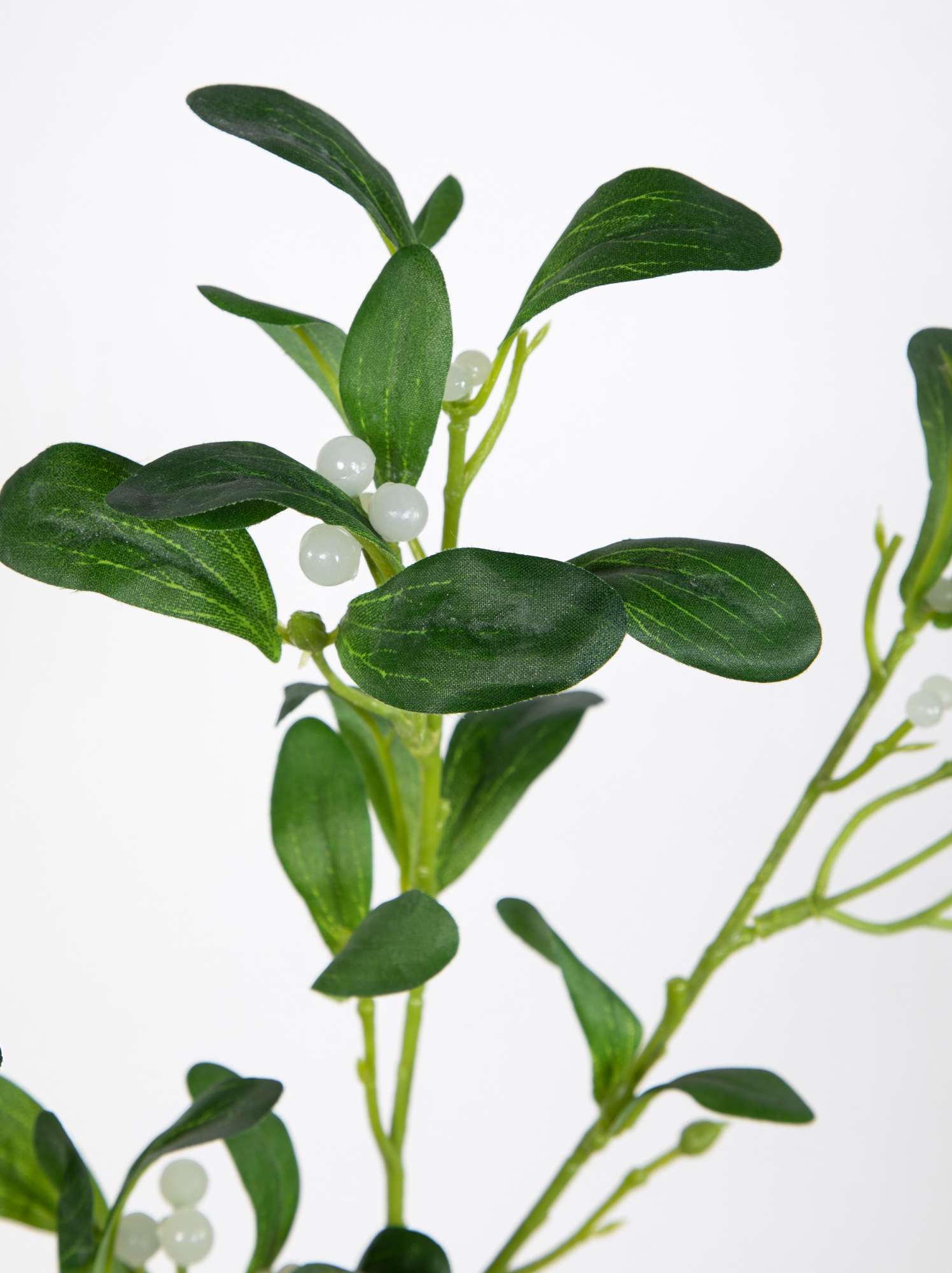 künstlicher Kunstblumen PM 38cm Mistelzweig Zweig Kunstpflanzen Mistel