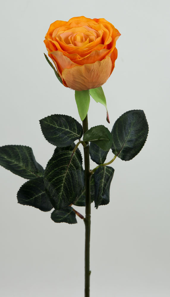 Gartenrose 42cm orange GA Kunstblumen Seidenblumen künstliche Blumen Rose