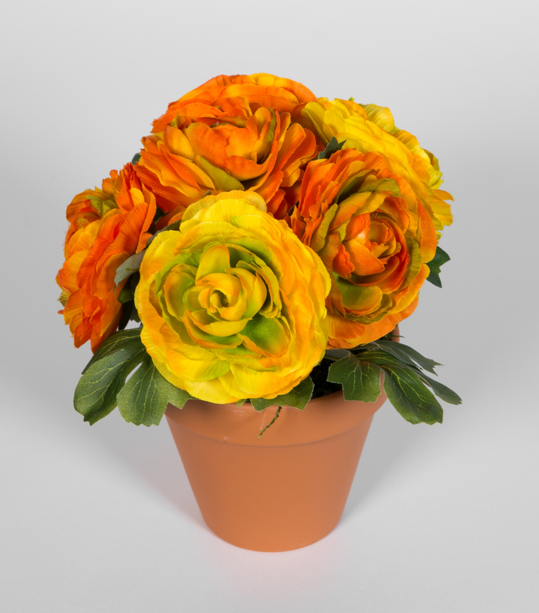 Ranunkel 22cm orange im Topf LM Kunstpflanzen künstlichen Pflanzen  Kunstblumen