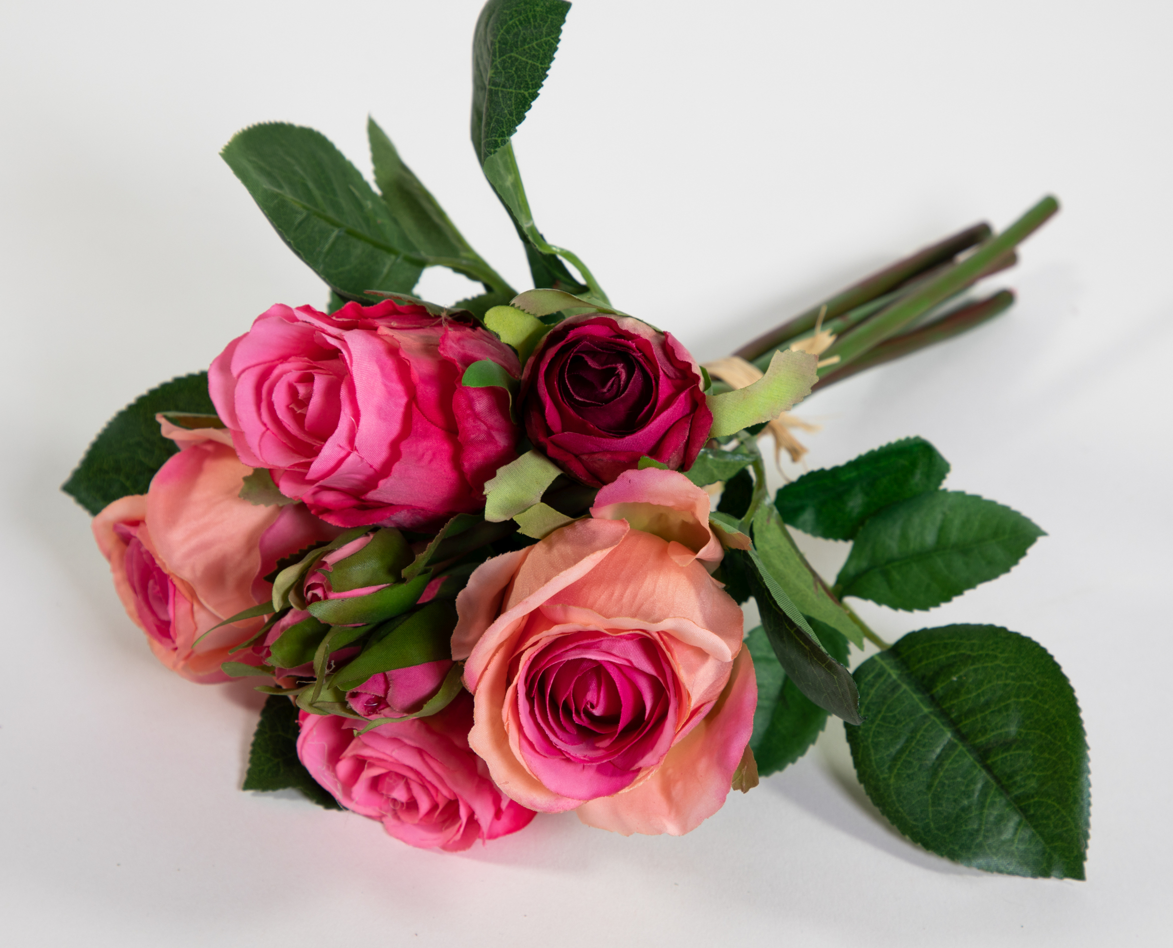 Rosenbund / Rosenstrauß 28cm rosa-pink AD Kunstblumen künstliche Rosen Blumen Strauß