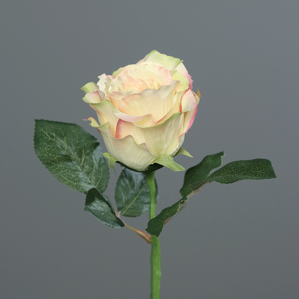 Rose 30cm gelb-peach DP Kunstblumen künstliche Blumen
