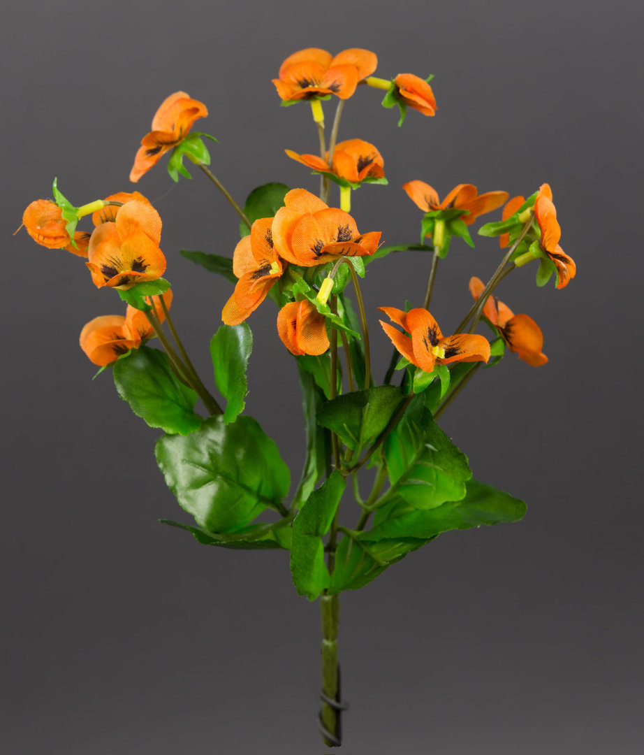 Hornveilchen 22cm orange FI Kunstpflanzen Kunstblumen künstliche Veilchen Stiefmütterchen Pflanzen