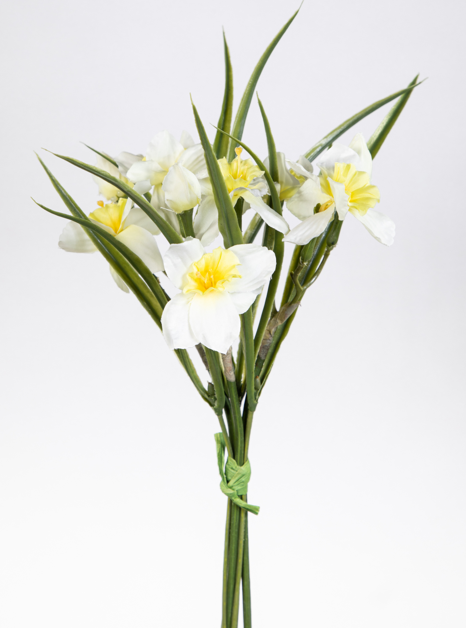 Narzissenbund mit Gras 36cm weiß GA Kunstblumen künstliche Blumen Narzissen Osterglocken