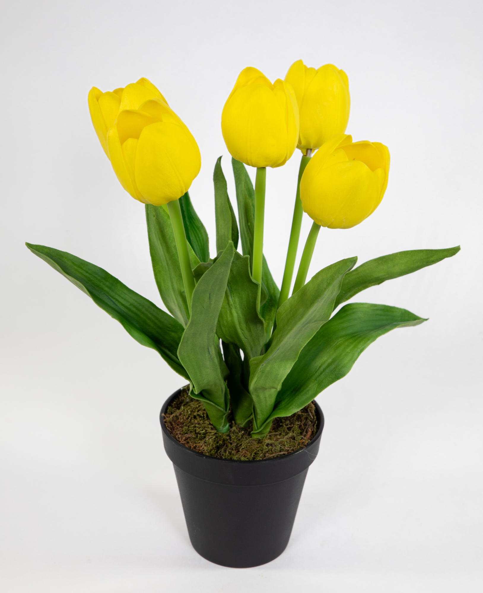 Künstliche Tulpen PU Real Touch 36cm gelb im Topf ZF Kunstblumen künstliche Blumen Tulpen