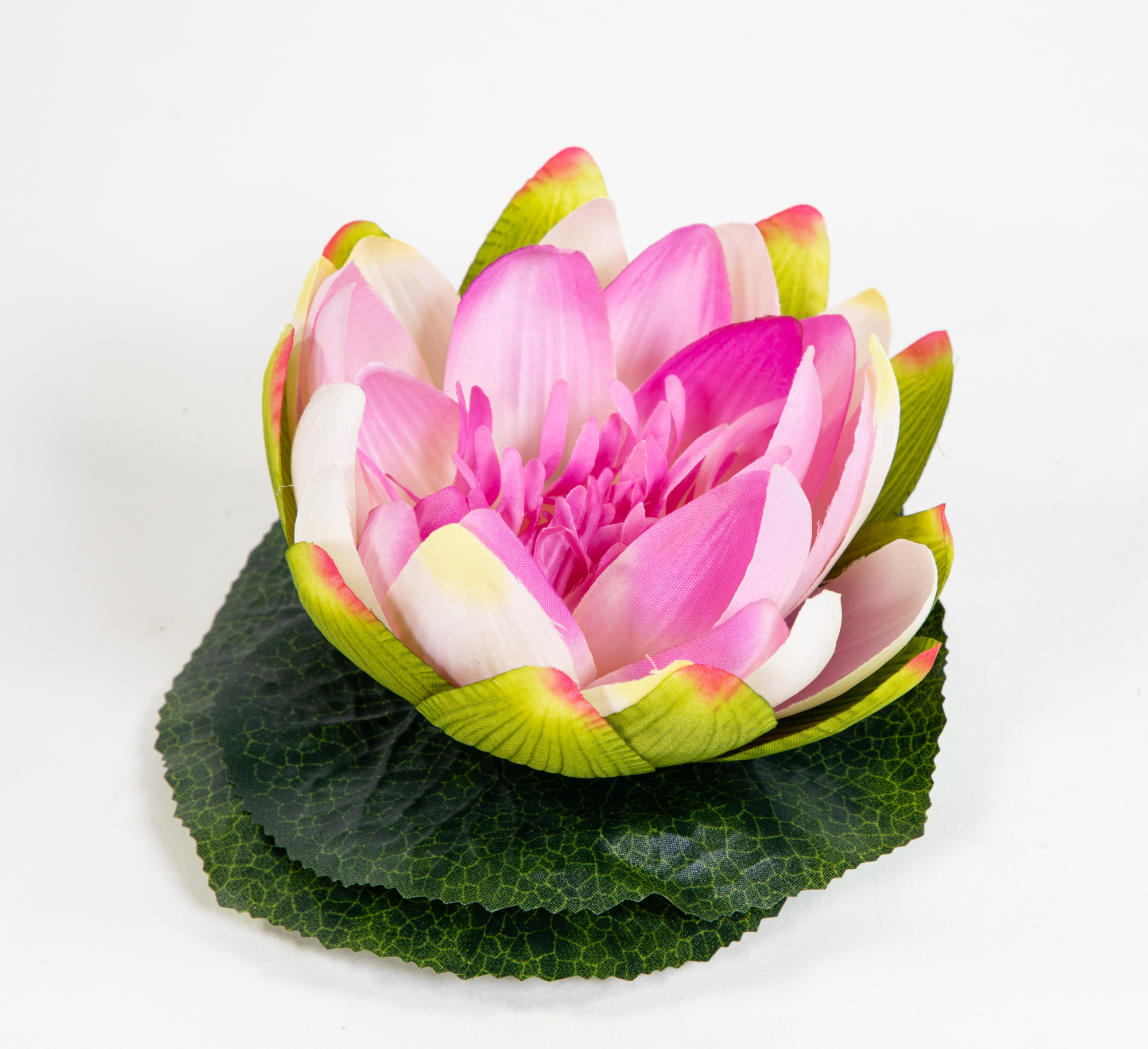 Lotusblüte / Seerose 17x15cm lila-weiß JA Kunstblumen künstliche Blumen Rose Schwimmrose Lotus Nymphaea