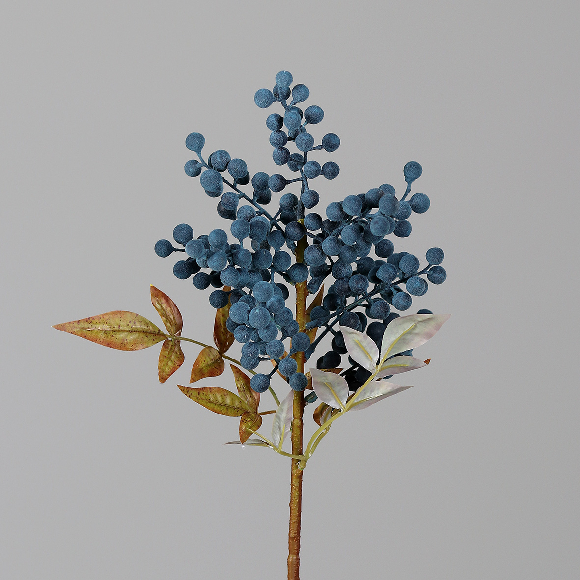 Beerenzweig mit Blätter 50cm blau DP# Kunstzweig künstlicher Zweig Beeren Kunstpflanzen