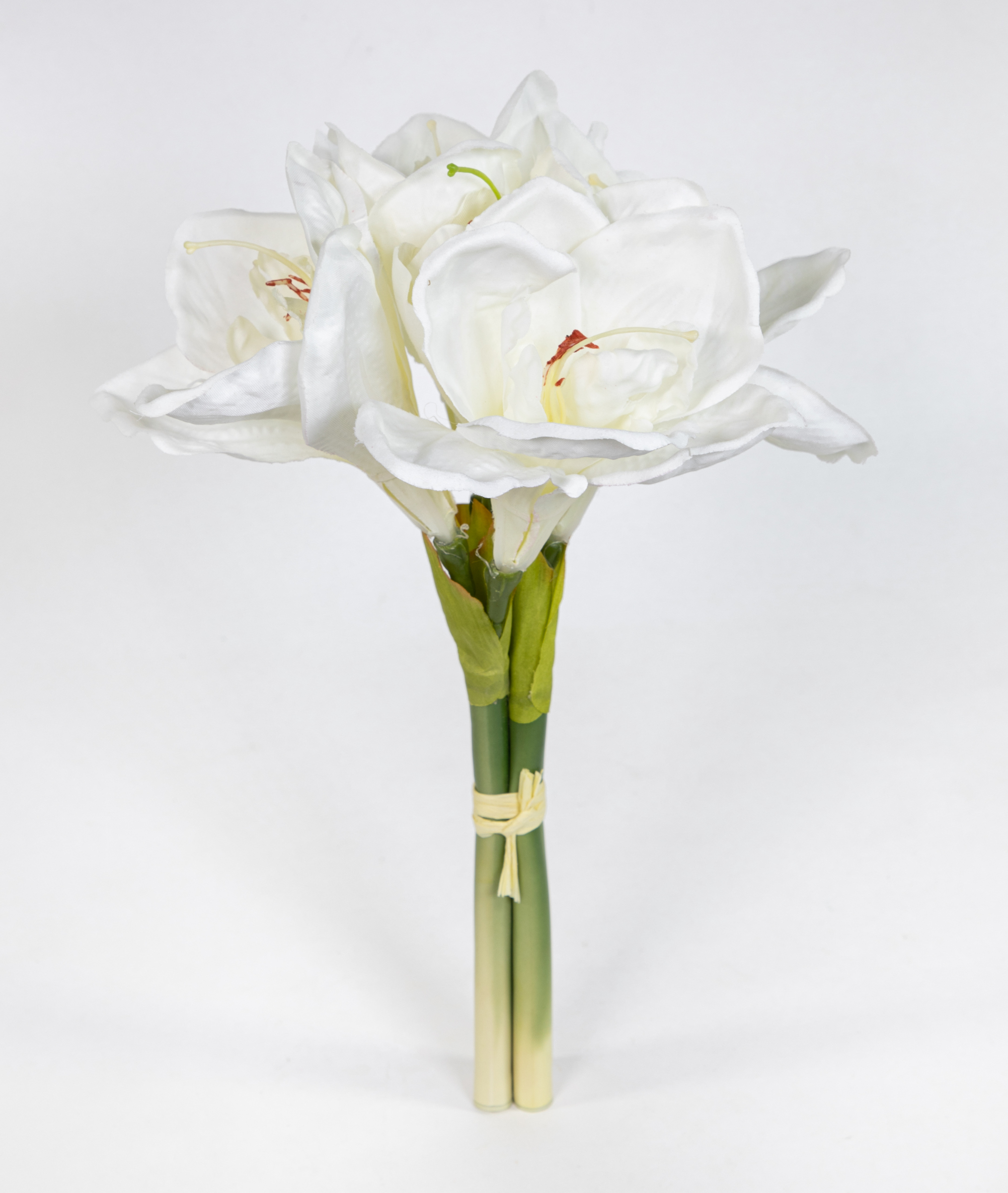 Amaryllisbund 35cm weiß GA Kunstpflanzen künstliche Amaryllis Blumen Ritterstern