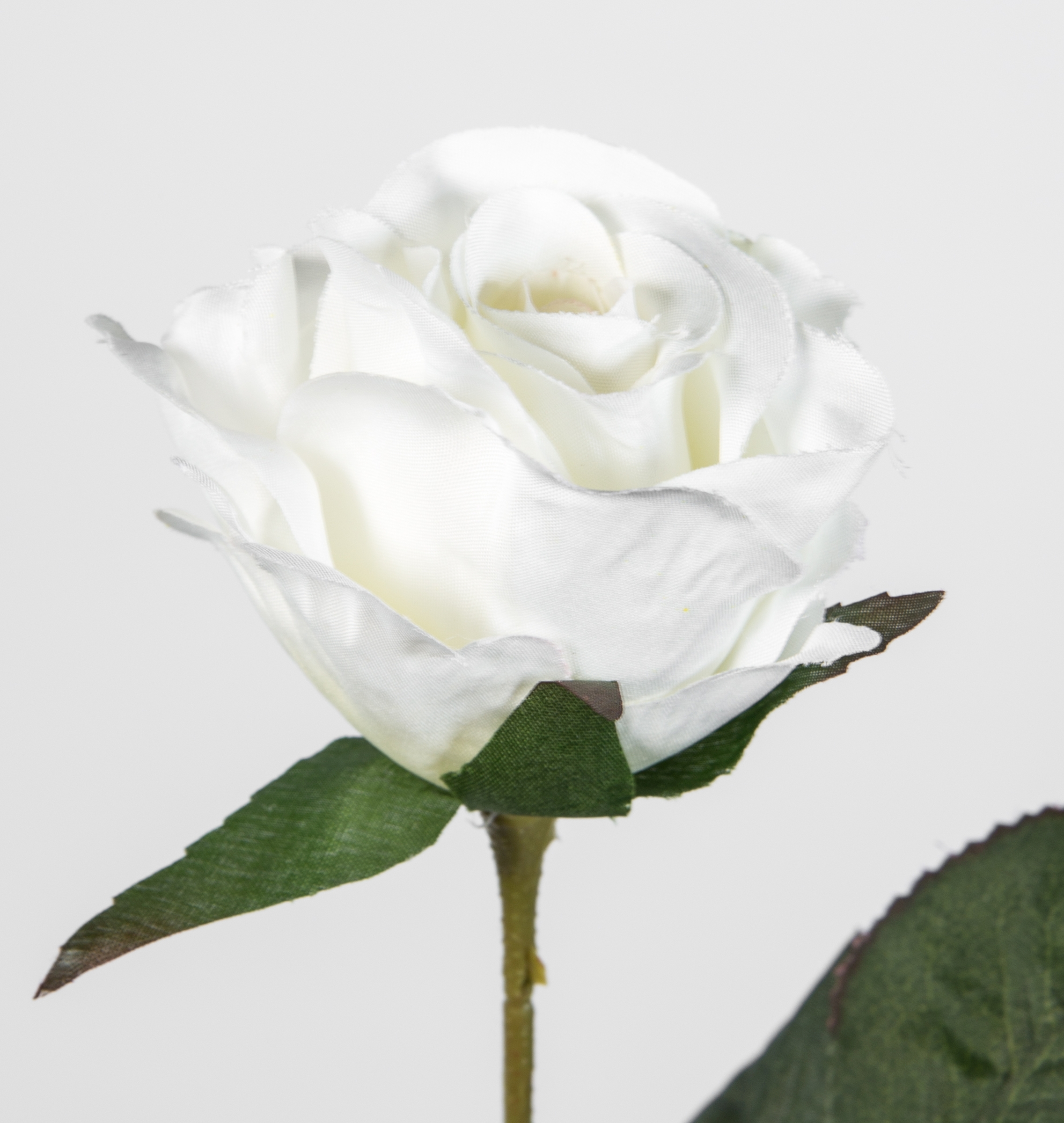 Rose 45cm weiß LM Kunstblumen künstliche Rose Rosen Blumen Seidenblumen