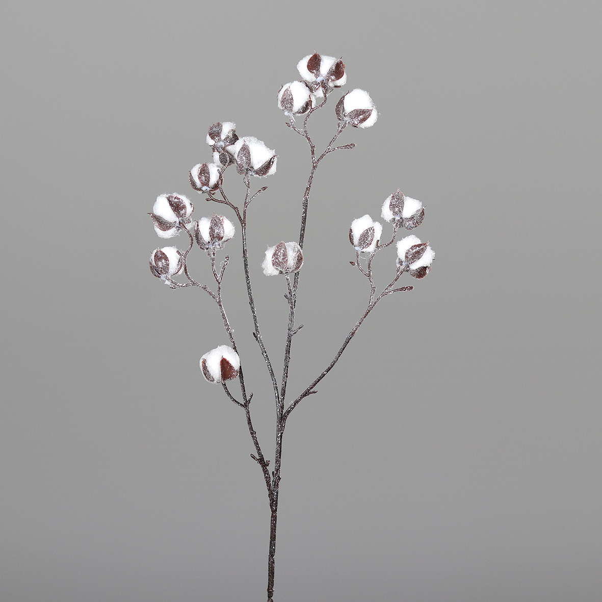 Baumwollzweig geeist 80cm DP Kunstpflanzen künstliche Blumen Pflanzen Baumwolle
