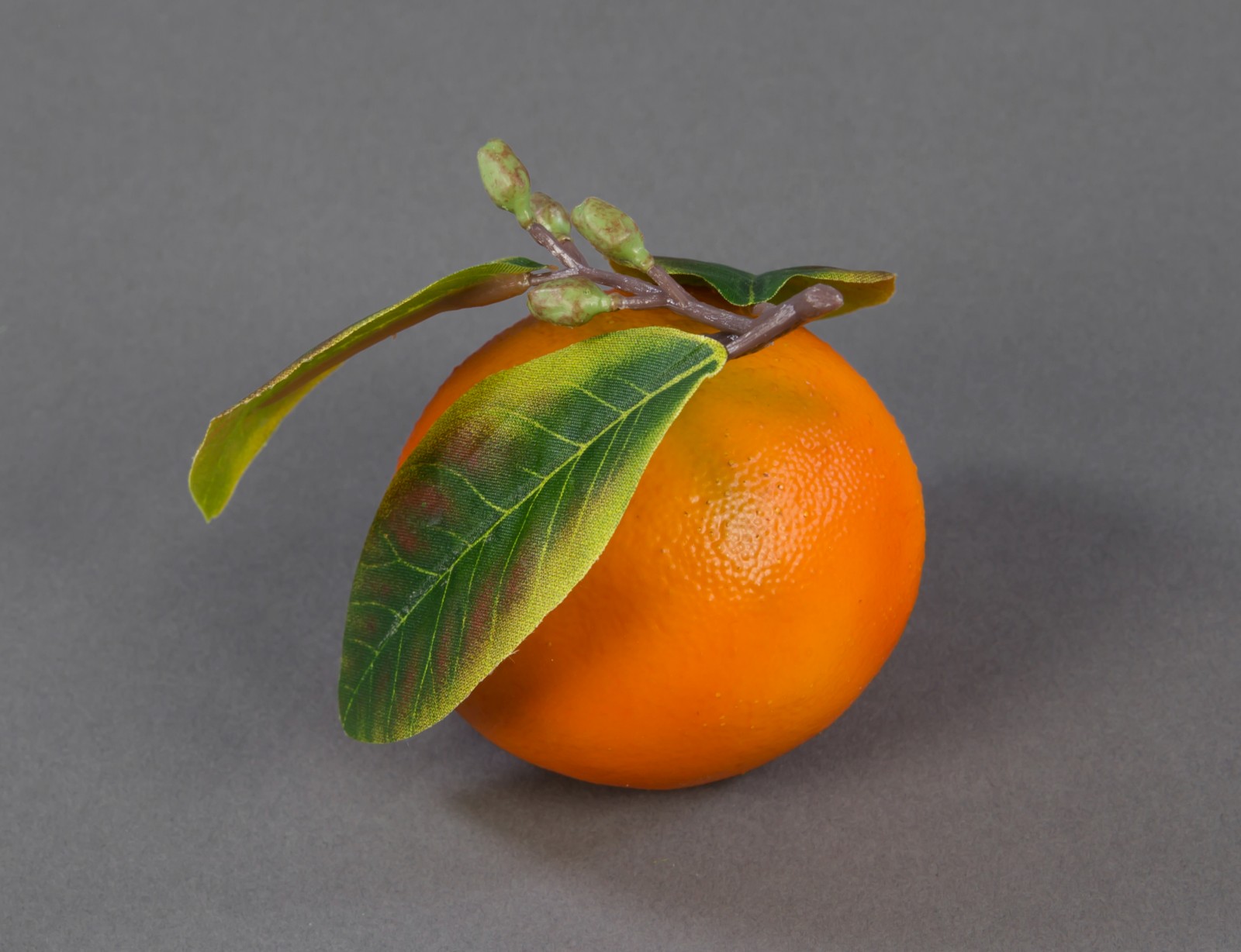Künstliche Mandarine mit Blatt 7x6cm Feel Real FT Dekoobst Kunstobst Künstliches Obst