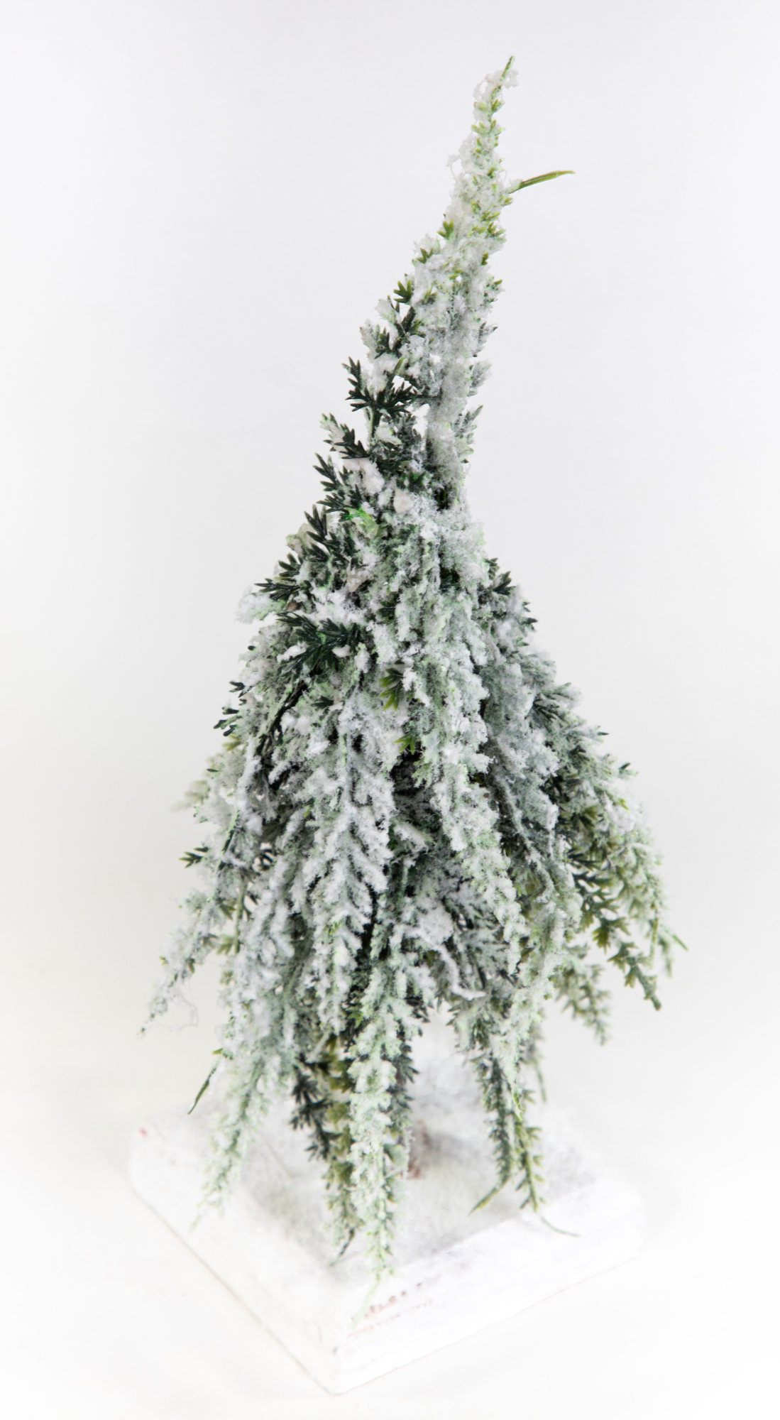 Tannenbäumchen mit dickem Schnee 23cm auf Holzplatte JA künstlicher Tannenbaum Weihnachtsbaum Tannen Dekotanne