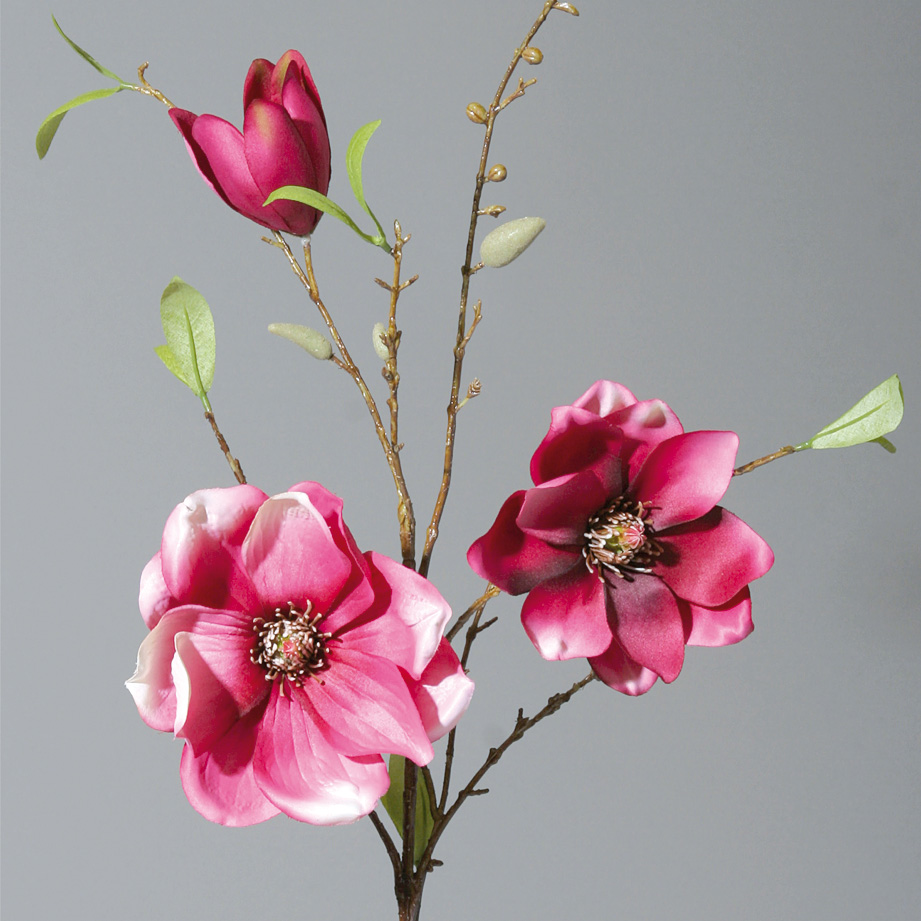 Magnolienzweig 90cm rosa-pink DP Seidenblumen Kunstblumen künstliche Magnolie