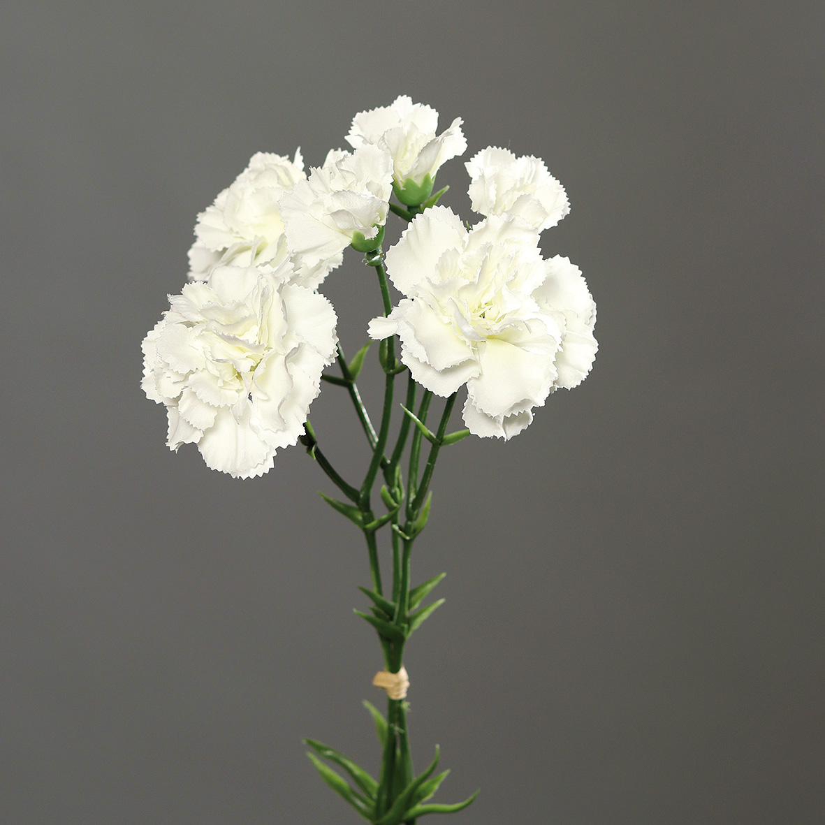 Nelkenbund weiß 3 mit Blumen 30cm Kunstblumen Nelken Stielen DP künstliche