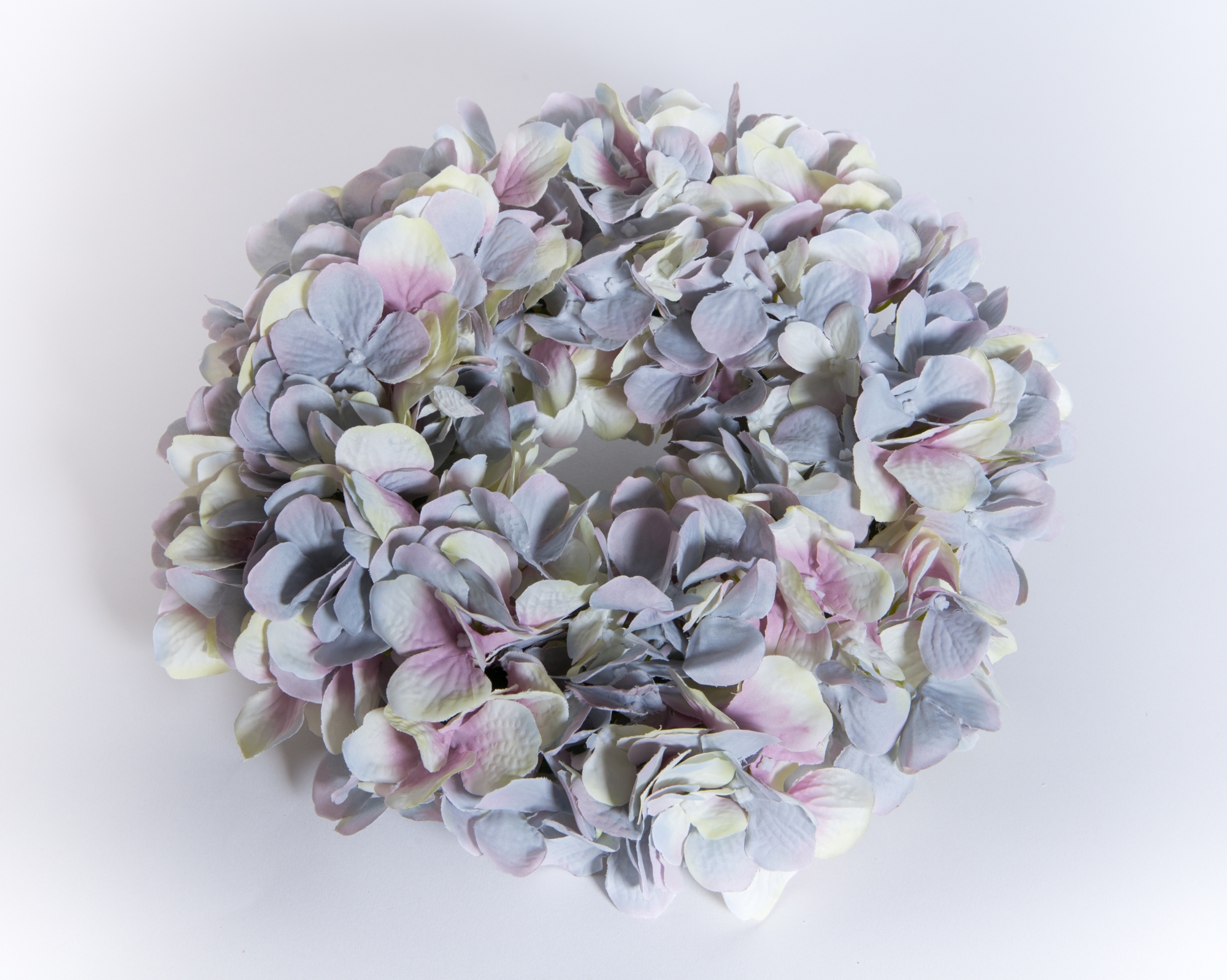 Hortensienkranz 32cm creme-blau-grau (pastell) JA künstlicher Kranz künstliche Hortensien