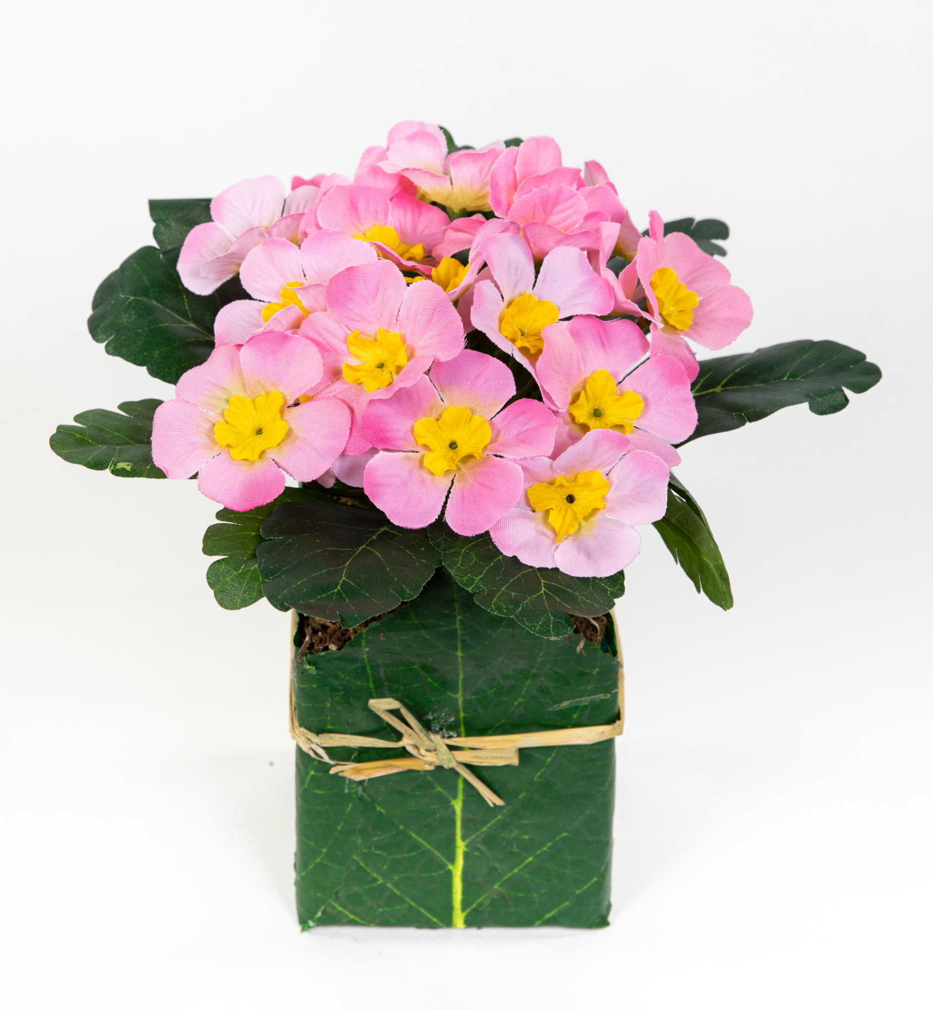Künstliche Primel im Blatttopf 28cm rosa PM künstliche Pflanzen Primelbusch Seidenblumen Kunstblumen Kunstpflanzen
