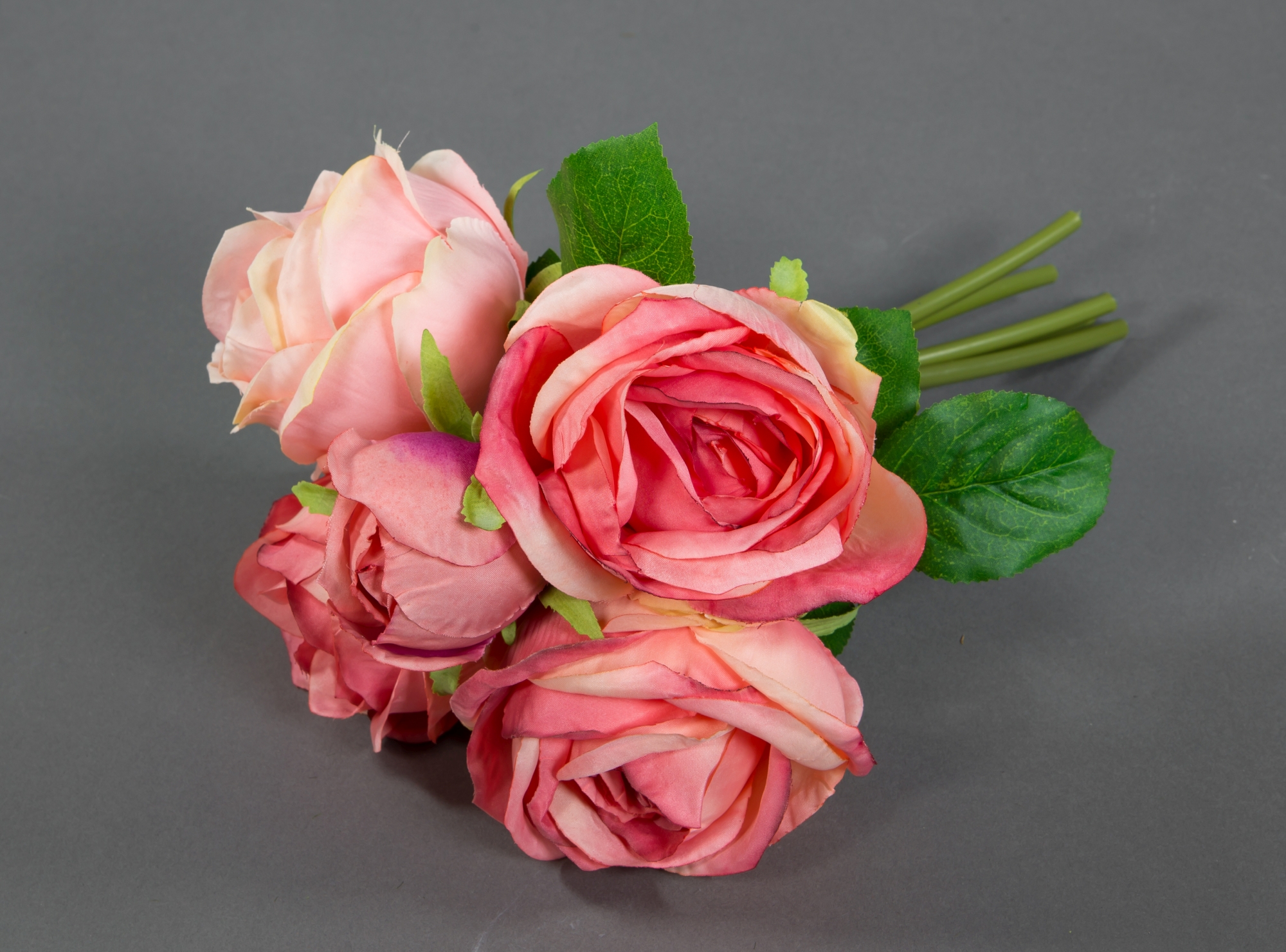 Strauß Blumen Blumenstrauß Kunstblumen Rosenstrauß rosa-pink FT künstliche 28x20cm Rosen