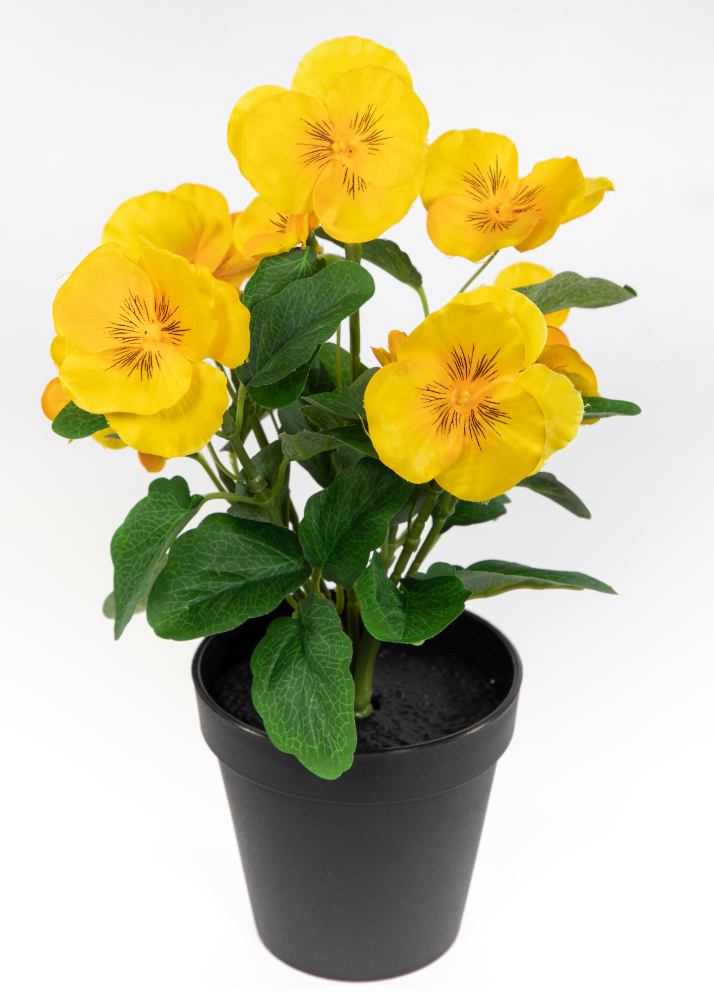 Stiefmütterchen 30cm gelb im Topf FT Kunstpflanzen künstliche Veilchen Blumen Pflanzen Kunstblumen