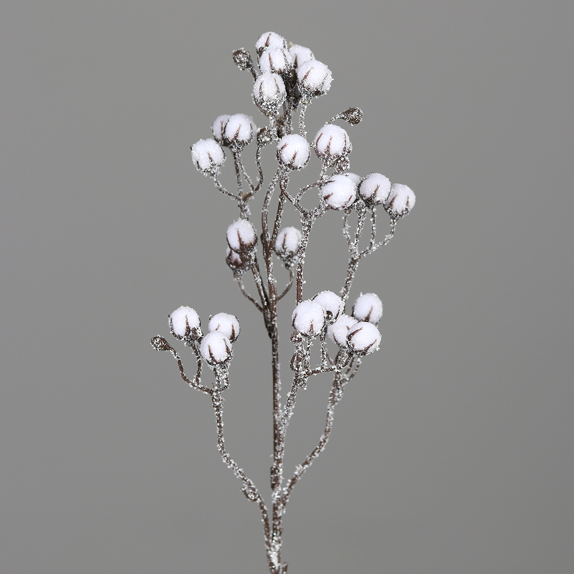 Baumwollzweig geeist 46cm DP Kunstpflanzen künstliche Blumen Pflanzen Baumwolle