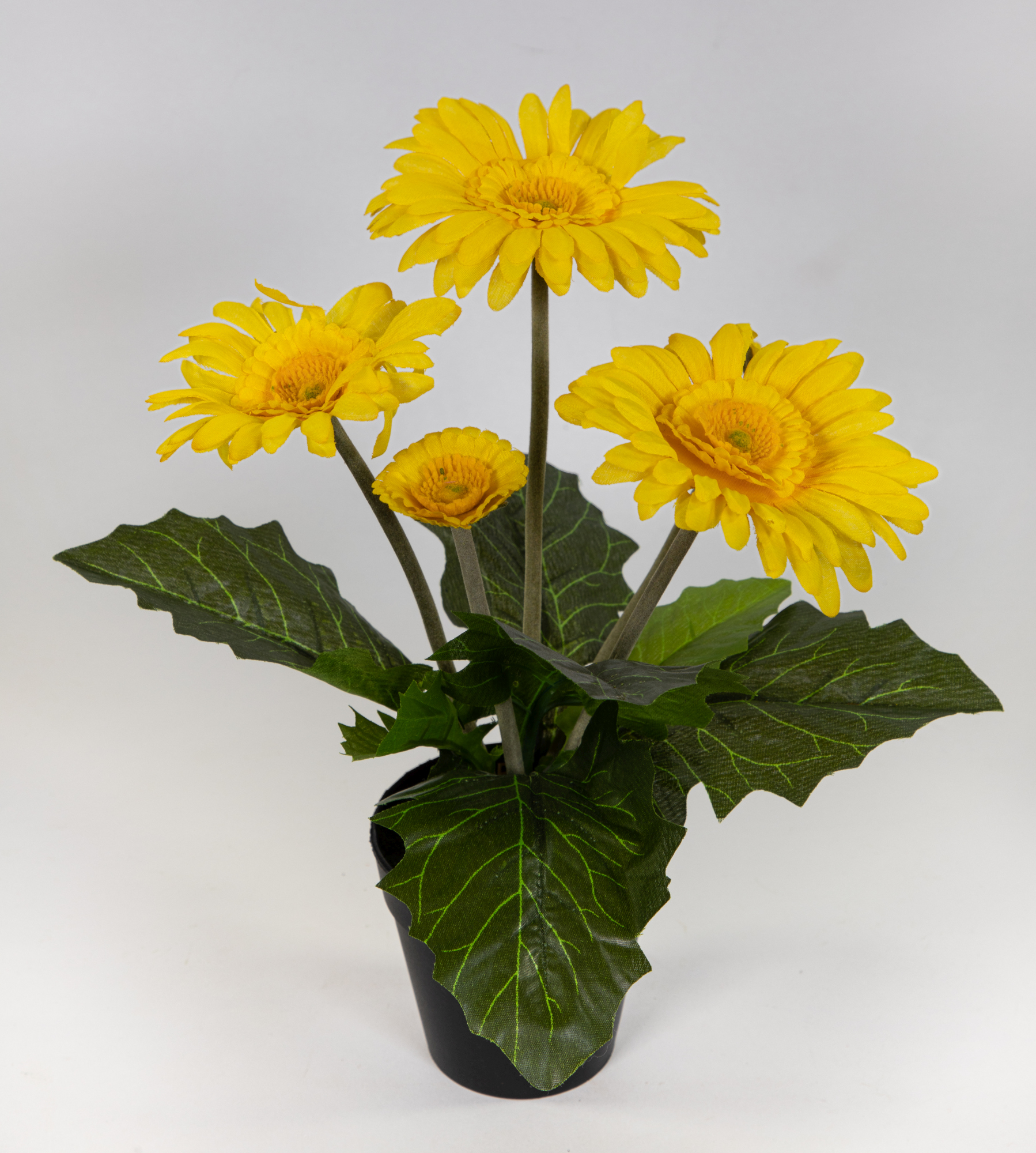 Gerbera 32cm gelb im Topf JA künstliche Pflanzen Gerberapflanze Seidenblumen Kunstblumen Kunstpflanzen