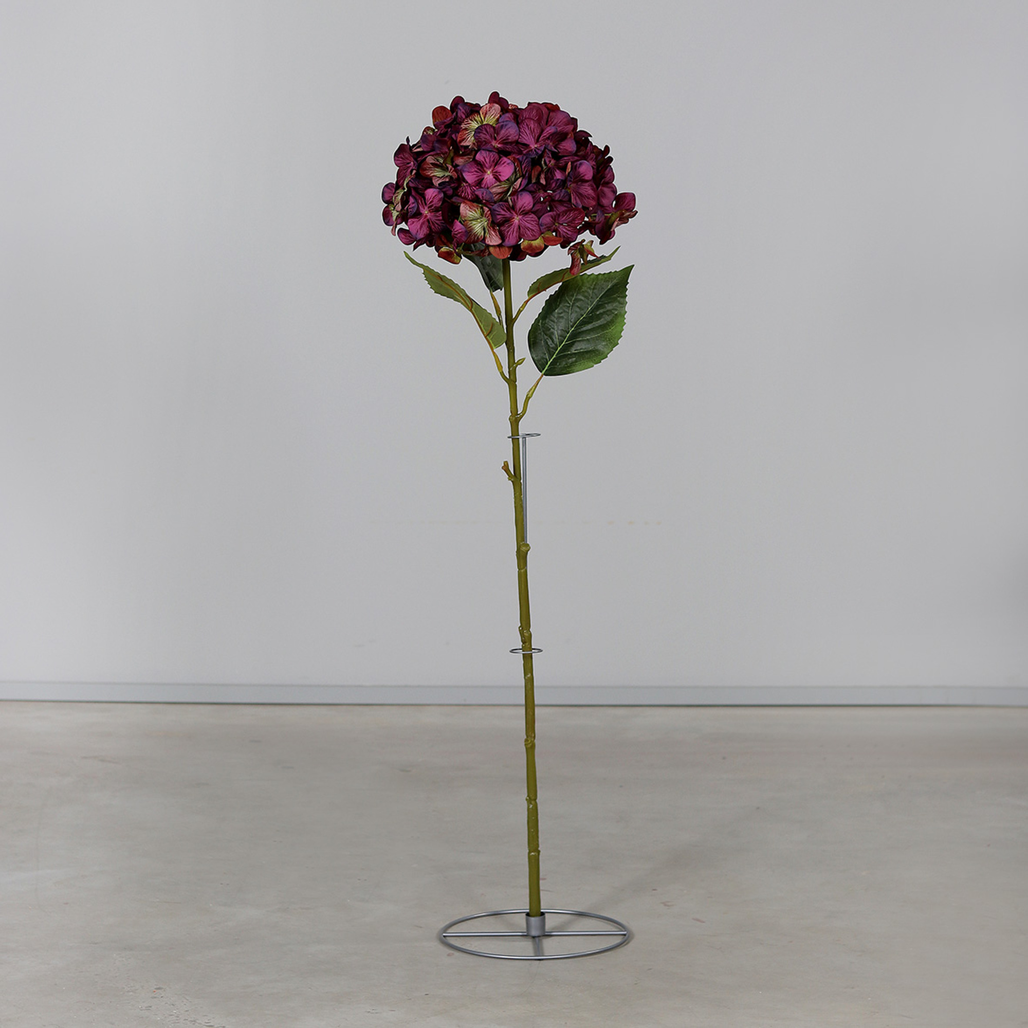 Große Hortensie 110x32cm bordeaux-grün mit Dekoständer DP Kunstblumen künstliche Hortensie Blumen