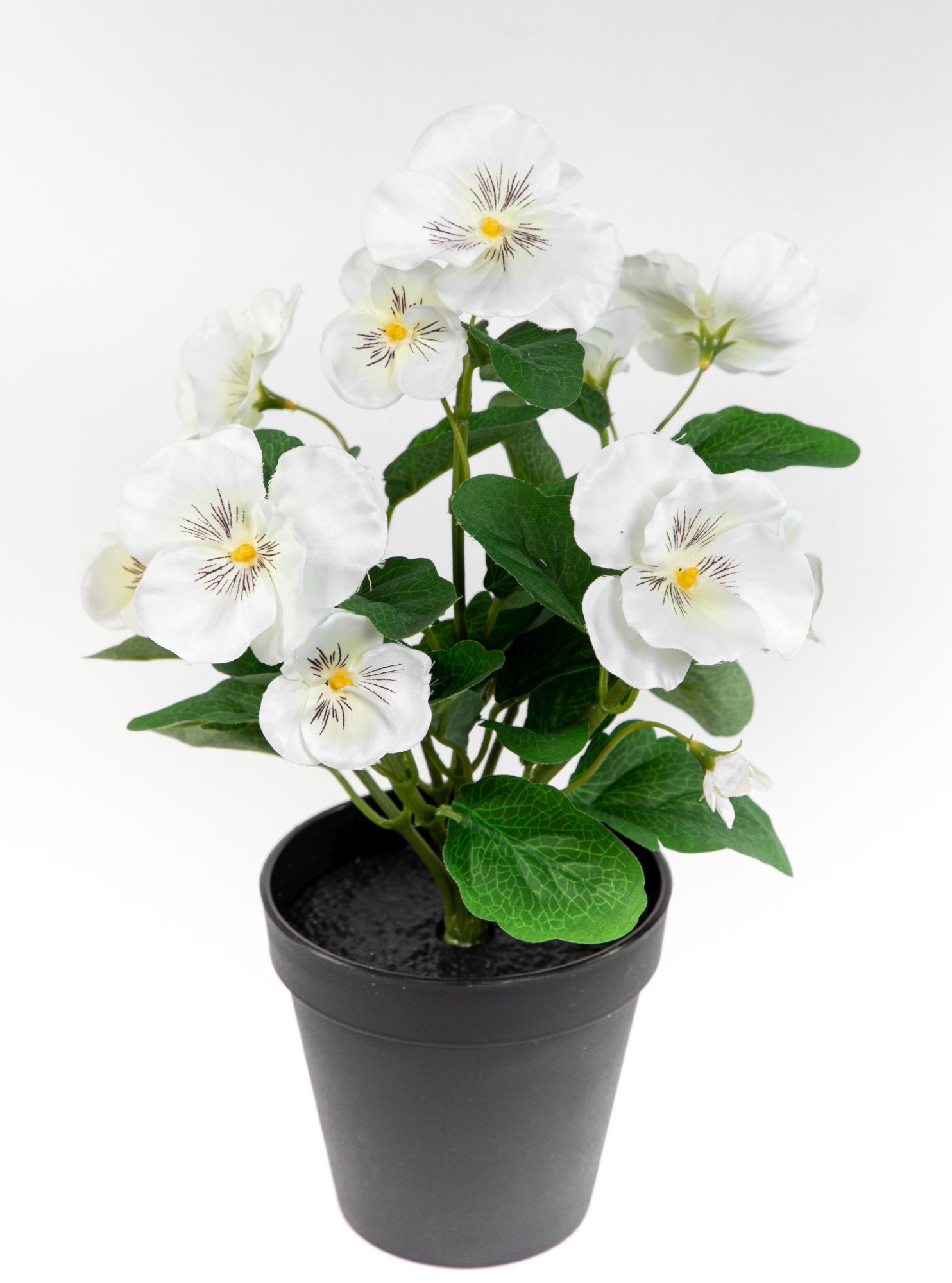 Stiefmütterchen 30cm weiß im Topf FT Kunstpflanzen künstliche Veilchen Blumen Pflanzen Kunstblumen
