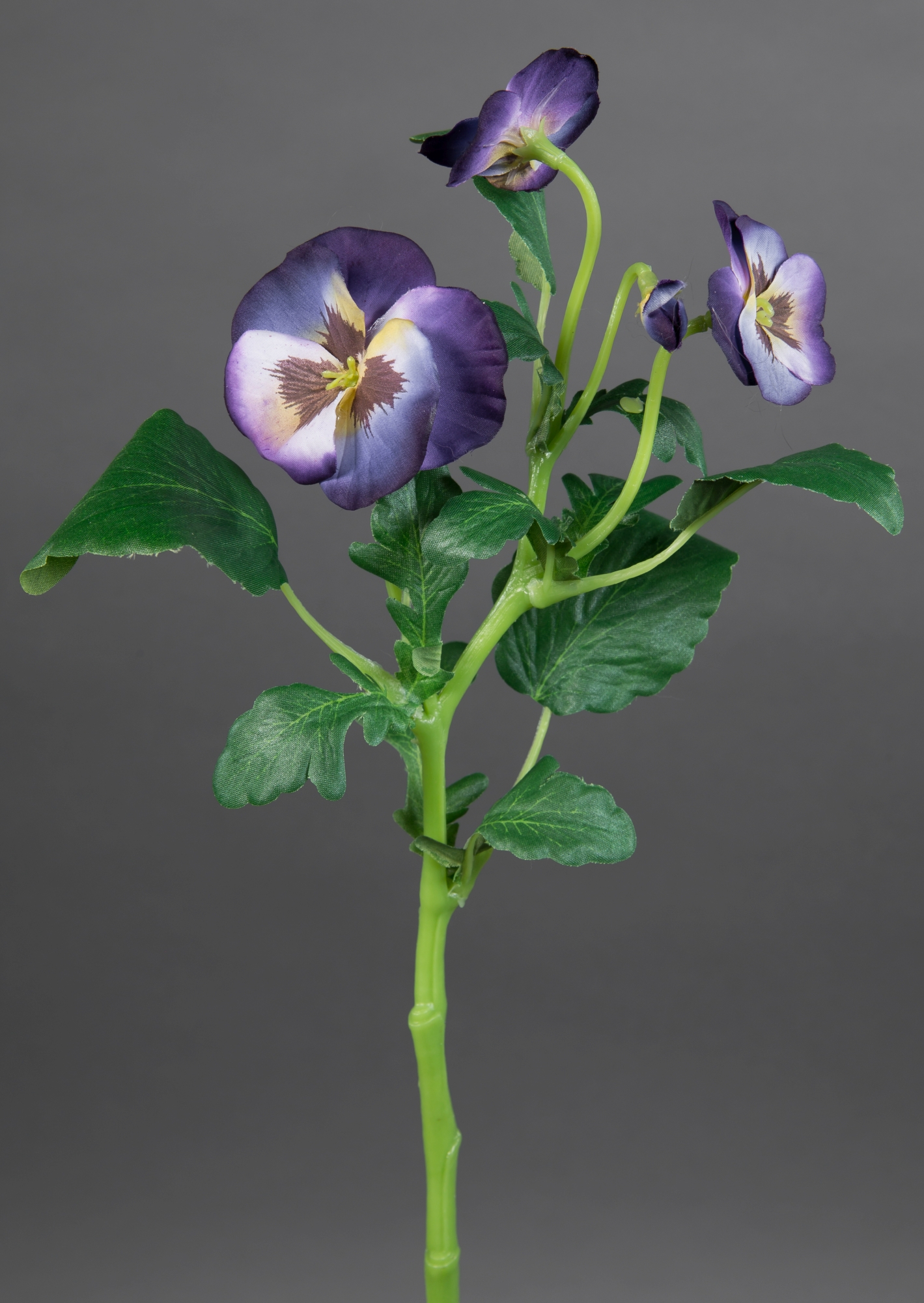 Stiefmütterchenzweig 36cm blau-lila GA Kunstblumen Seidenblumen künstliche Blumen Stiefmütterchen