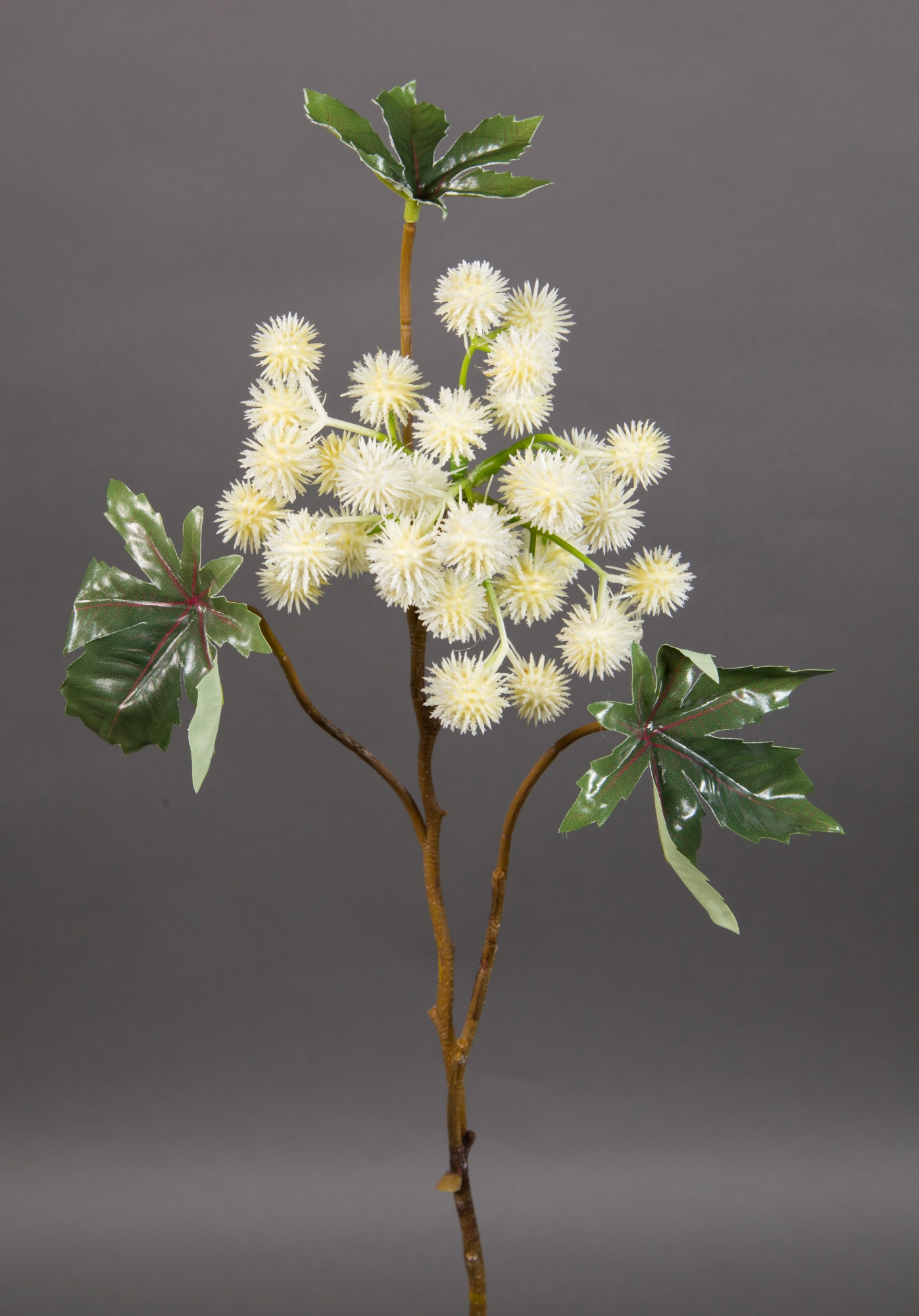 Wunderbaumzweig / Rizinuszweig 50cm weiß JA Kunstblumen künstliche Blumen Rizinus