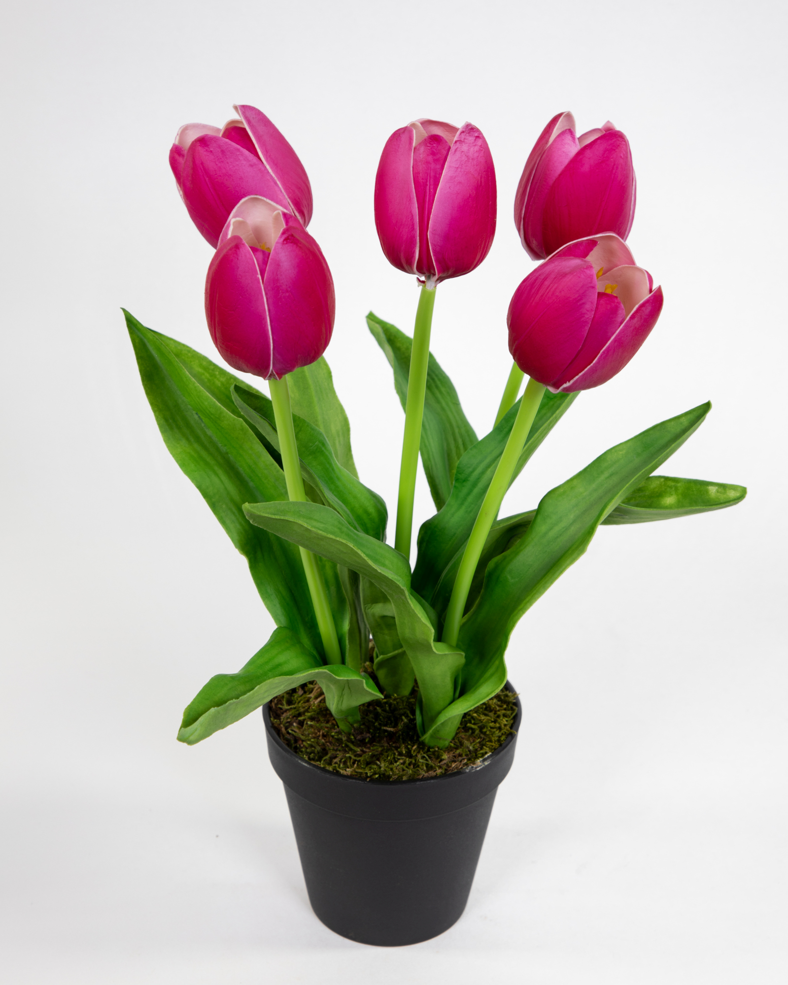 Künstliche Tulpen PU Real Touch 36cm pink im Topf ZF Kunstblumen künstliche Blumen Tulpen