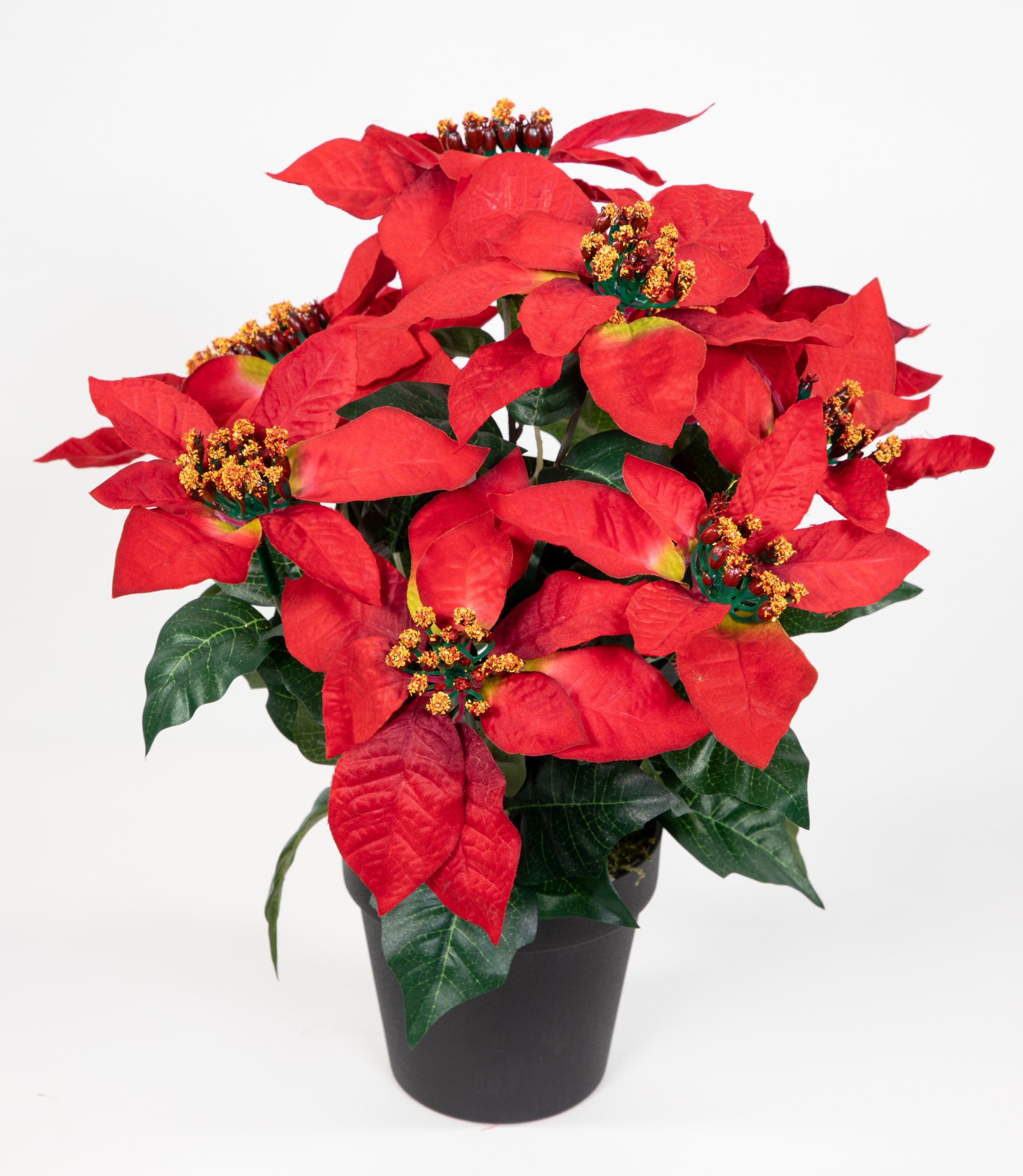 Weihnachtsstern 52cm rot im Topf DP künstliche Blumen Kunstpflanzen  Kunstblumen Poinettie