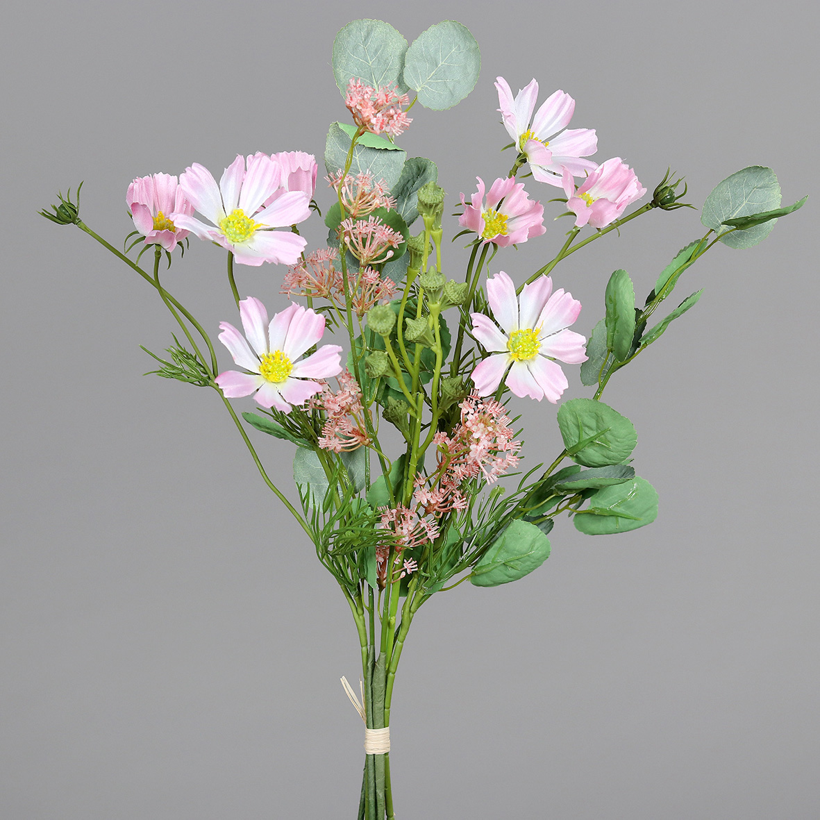 Cosmea Eukalyptus Bund 50cm rosa DP Kunstblumen künstliche Blumen Schmuckkörbchen