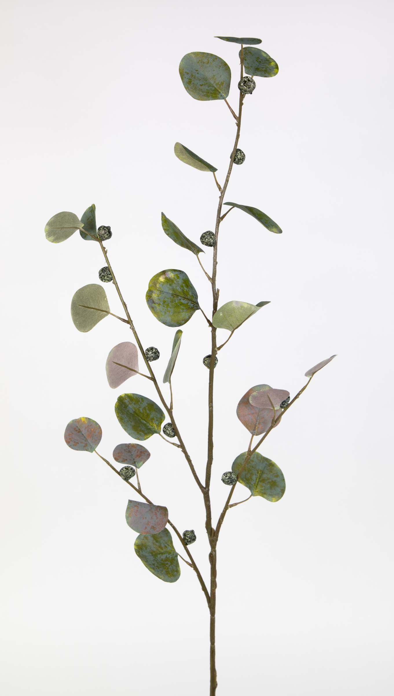 Eukalyptus künstlicher Früchten Kunstzweig 110cm Zweige künstliche grün JA mit Eukalyptuszweig