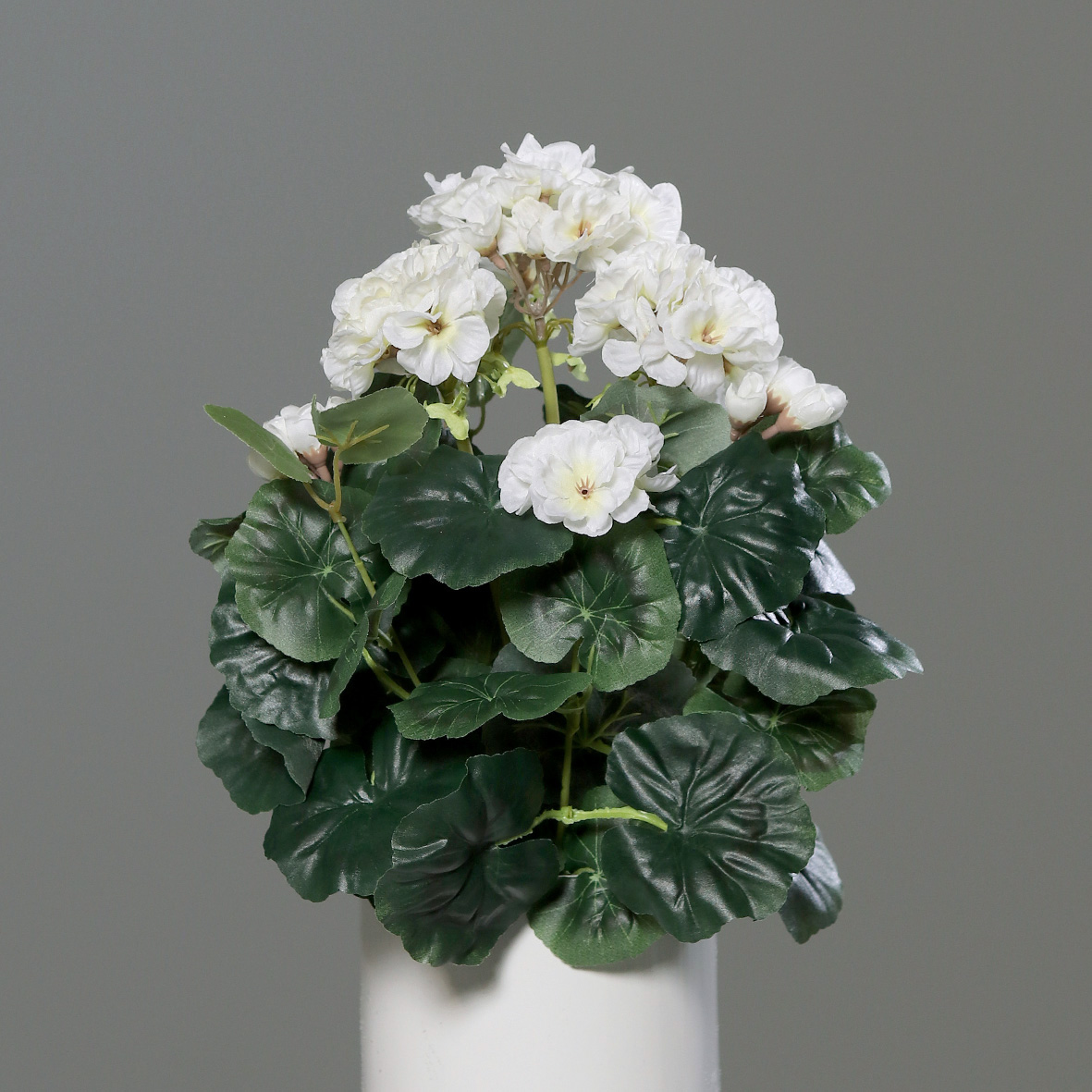 Geranie 36x28cm weiß -ohne Topf- DP Kunstpflanzen künstliche Blumen Pflanzen Kunstblumen