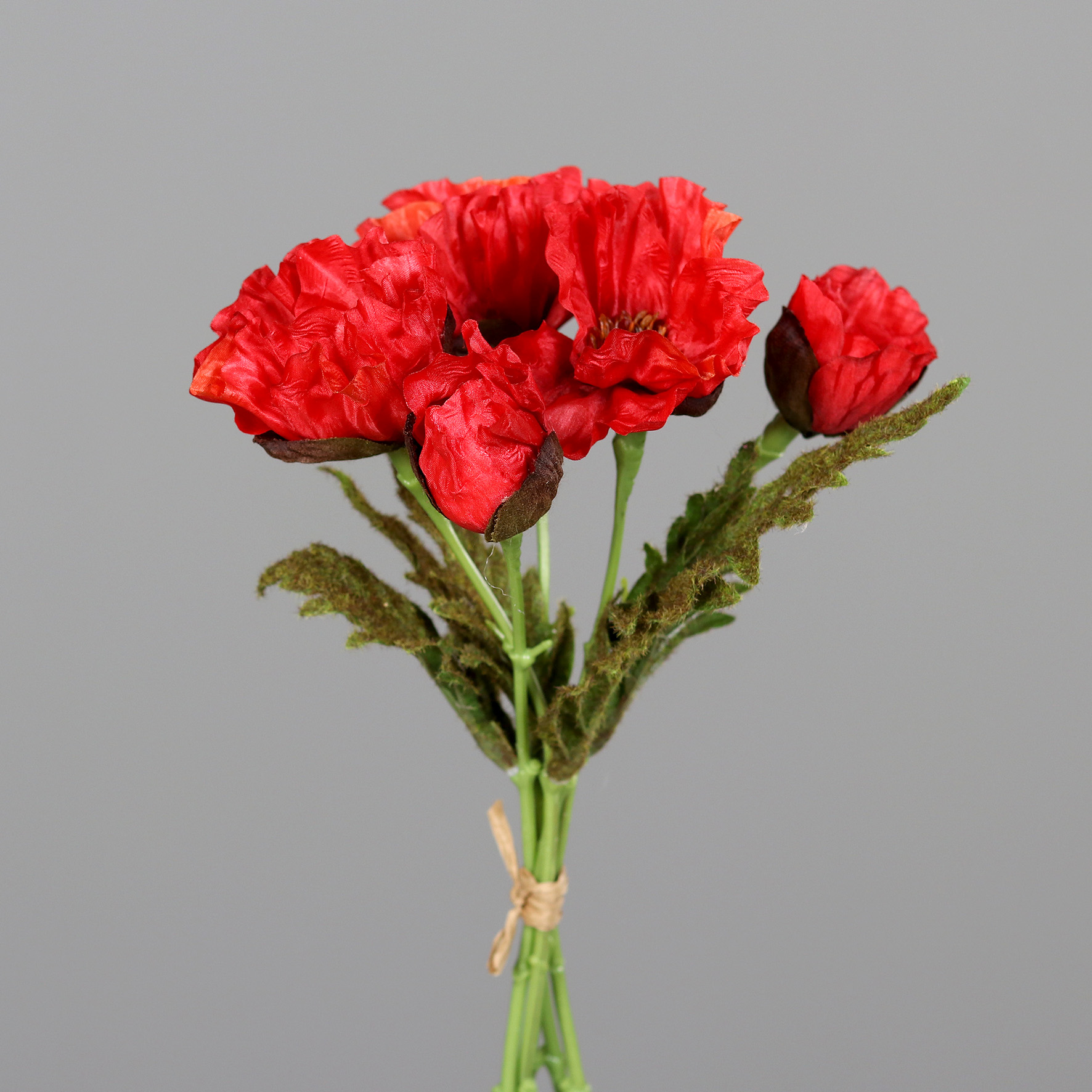 Mohnbund mit 5 Mohnblüten 36cm rot DP Kunstblumen künstliche Blumen künstlicher Mohn Papaver