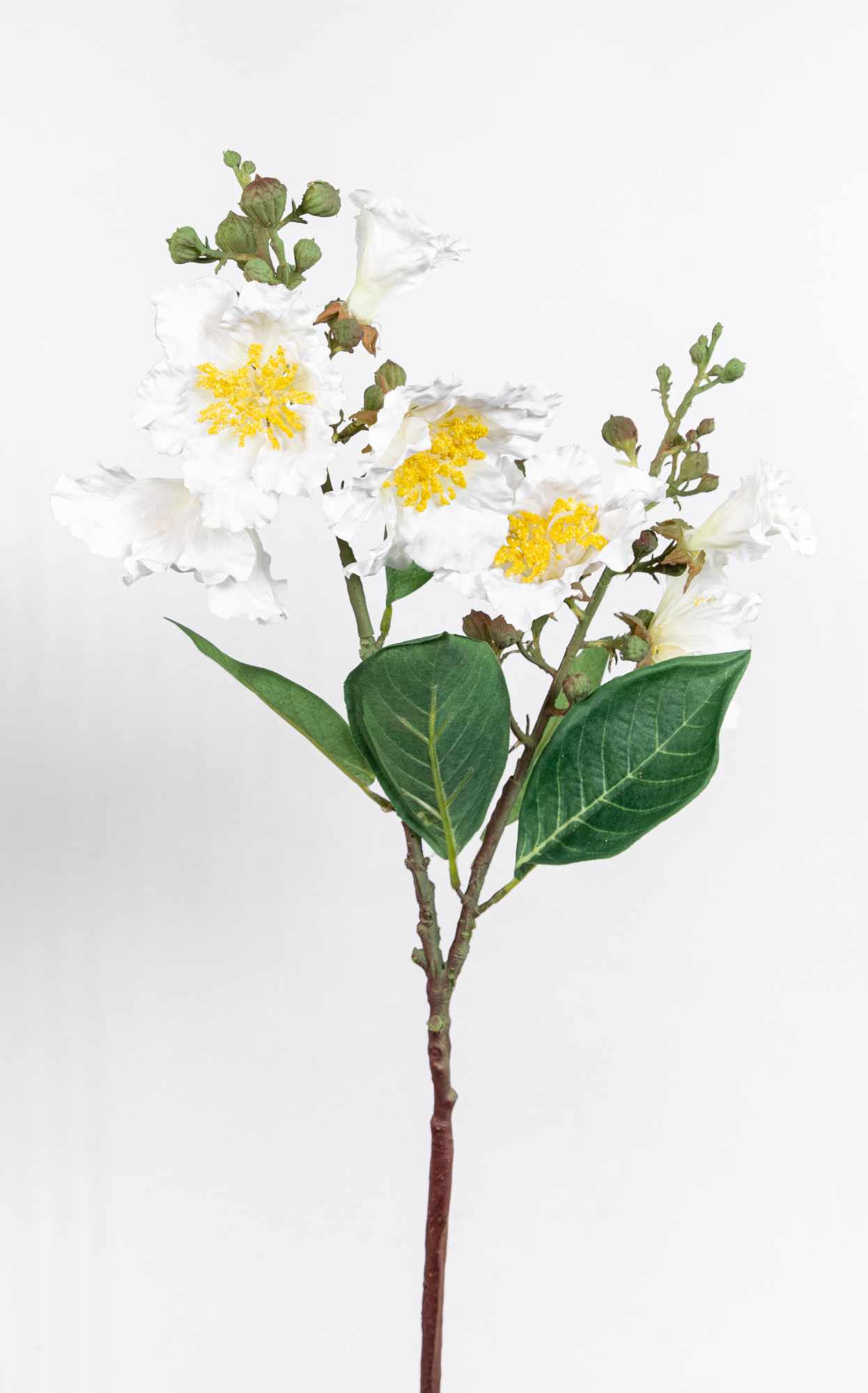 Stockrose 54cm weiß FT Kunstblumen künstliche Blumen Rose Stockmalve Bauernrose  Alcea rosea
