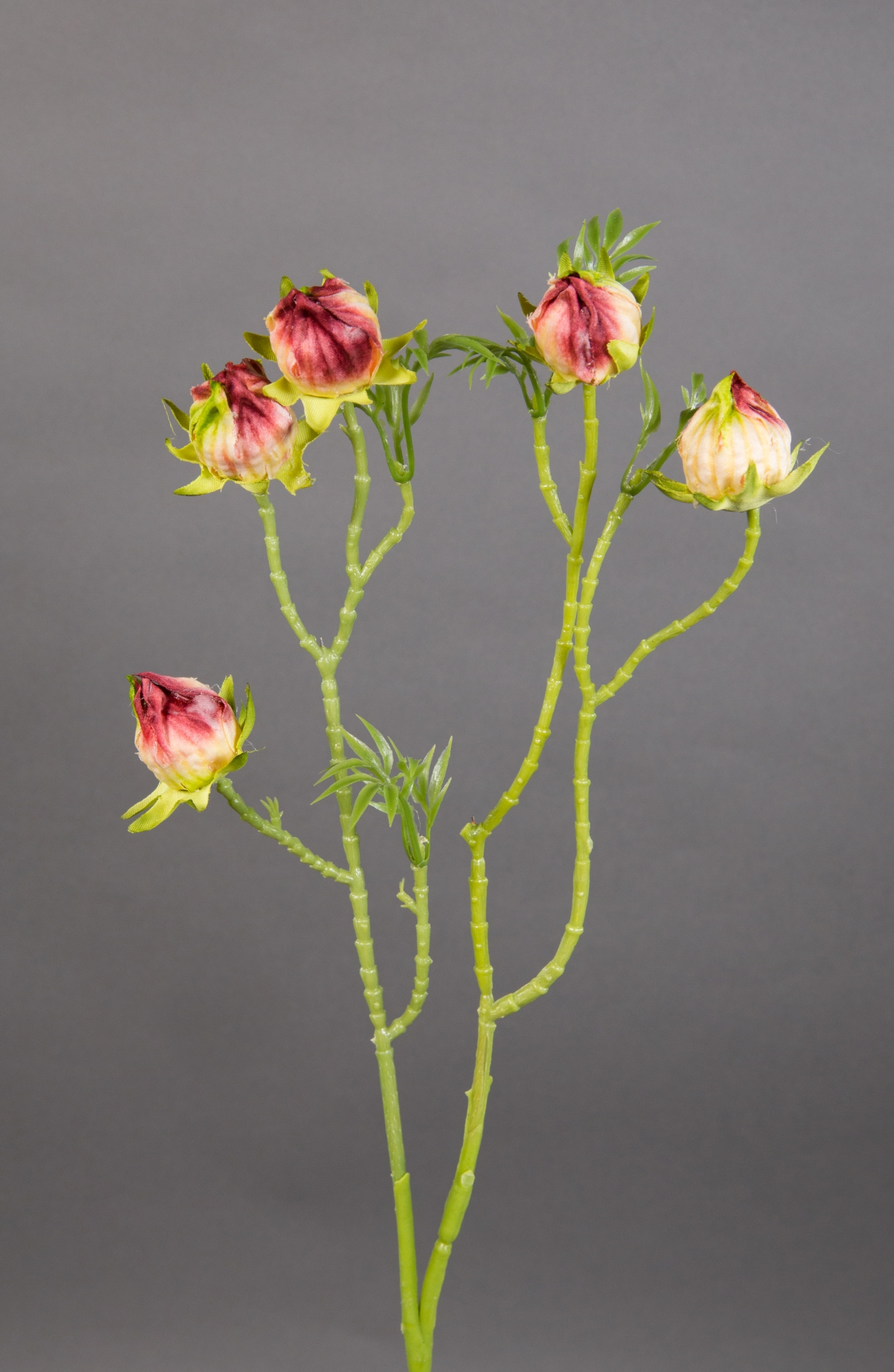 Hibiskuszweig 56cm fuchsia-creme LM Kunstblumen künstliche Blumen künstlicher Hibiskus Eibisch