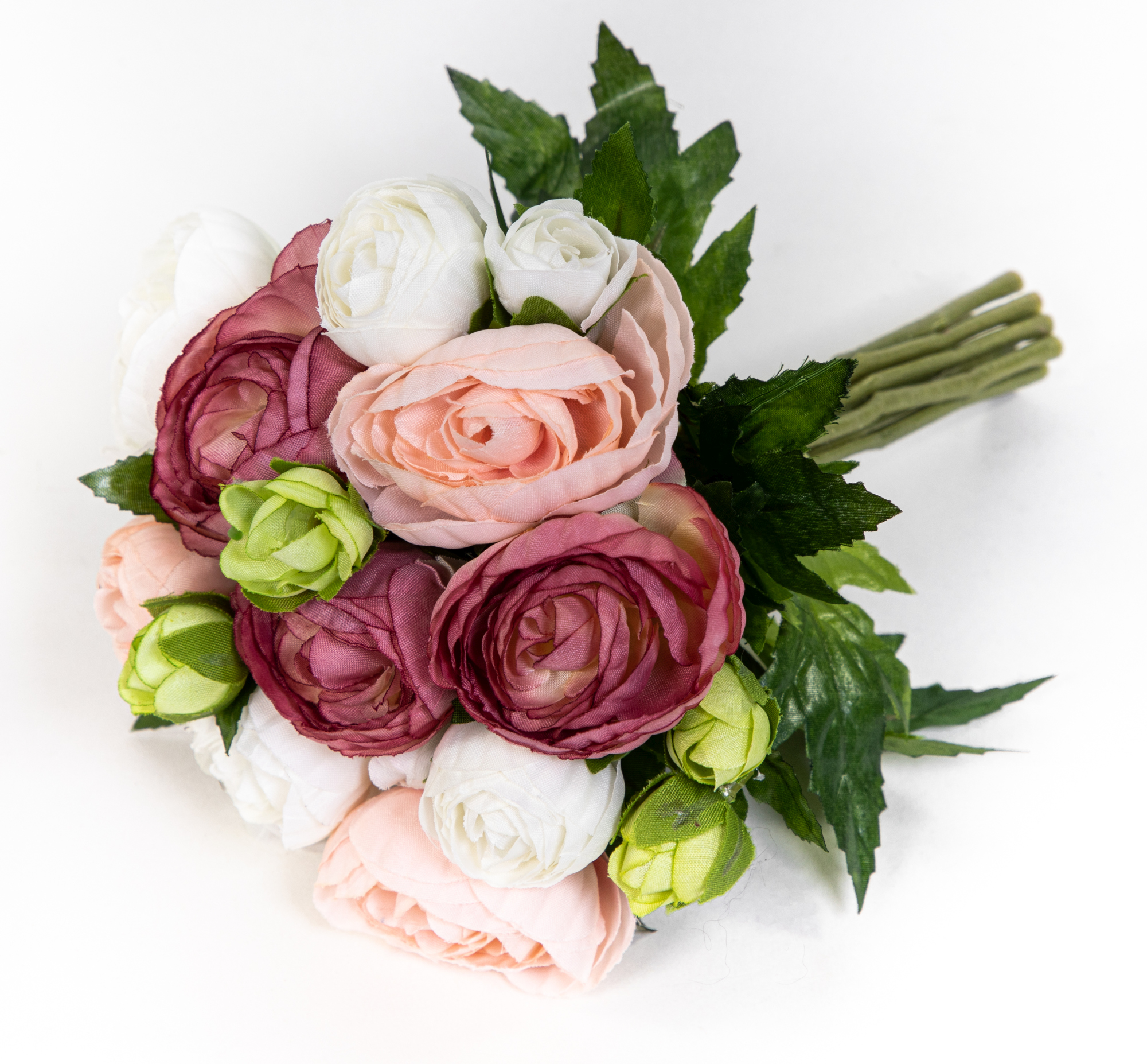 Ranunkelbouquet 22cm rosa-fuchsia-creme CG Kunstblumen künstliche Ranunkel Blumen Strauß