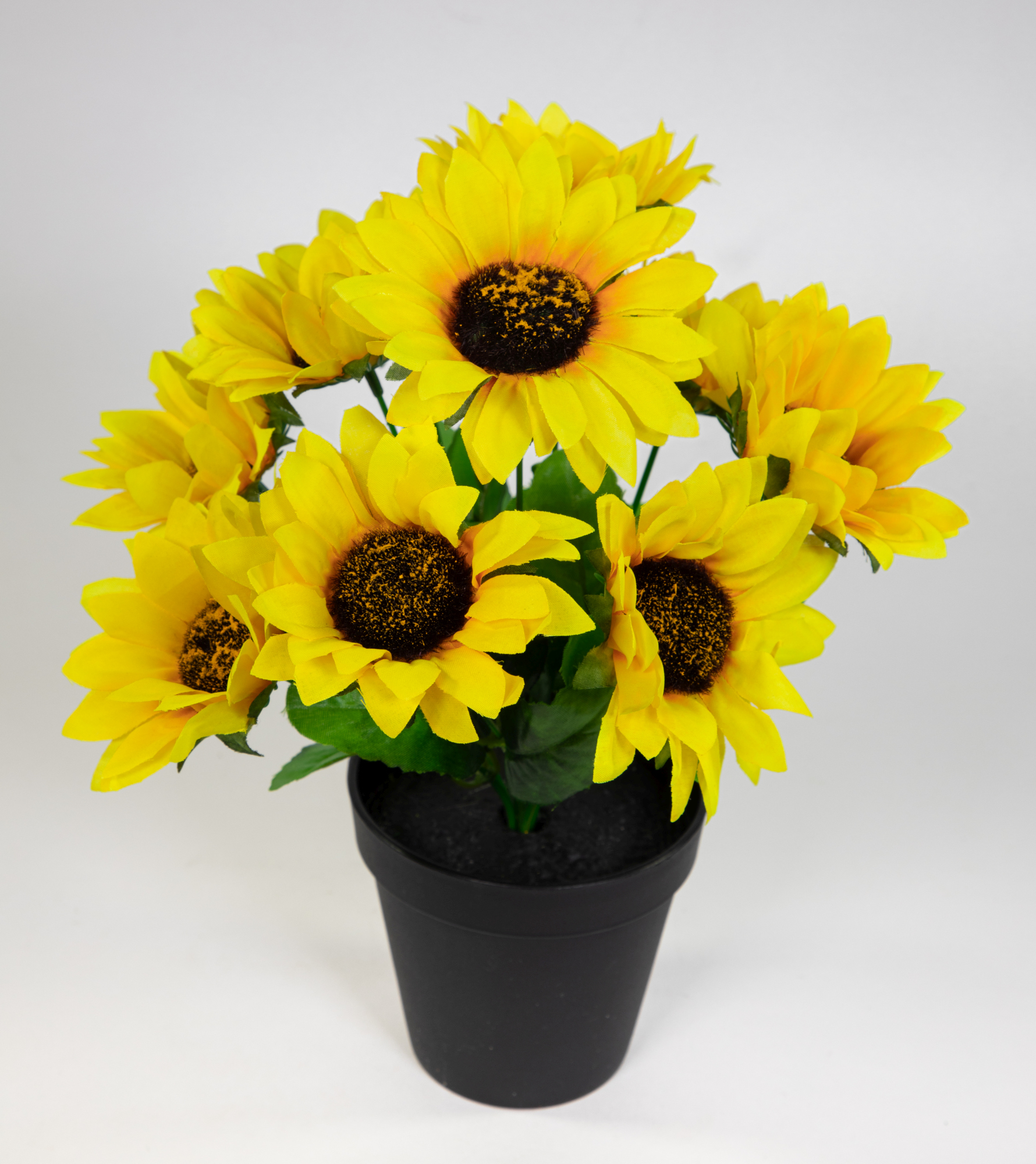 Sonnenblumenbusch / Sonnenblume 30cm im Topf JA Kunstblumen künstliche Blumen Pflanzen
