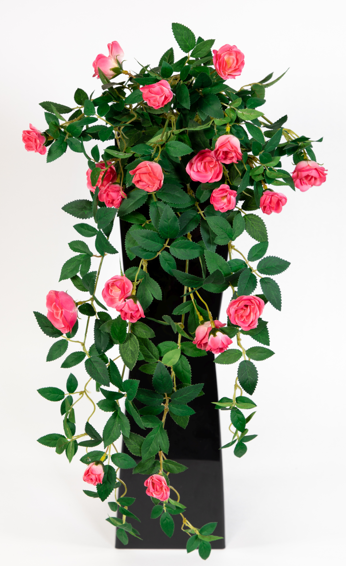 Rosenranke 62cm rosa-pink ZF Kunstpflanzen Kunstblumen künstliche Pflanzen Rosenhänger Rosen