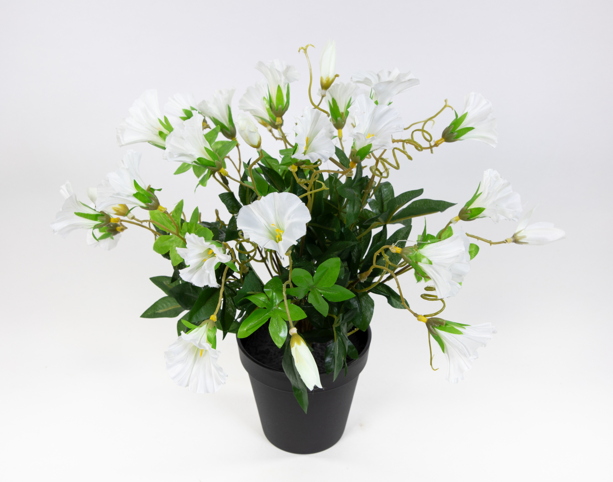 Petunienbusch 32cm weiß im Topf ZF künstliche Pflanzen künstliche Petunie Kunstblumen Kunstpflanzen