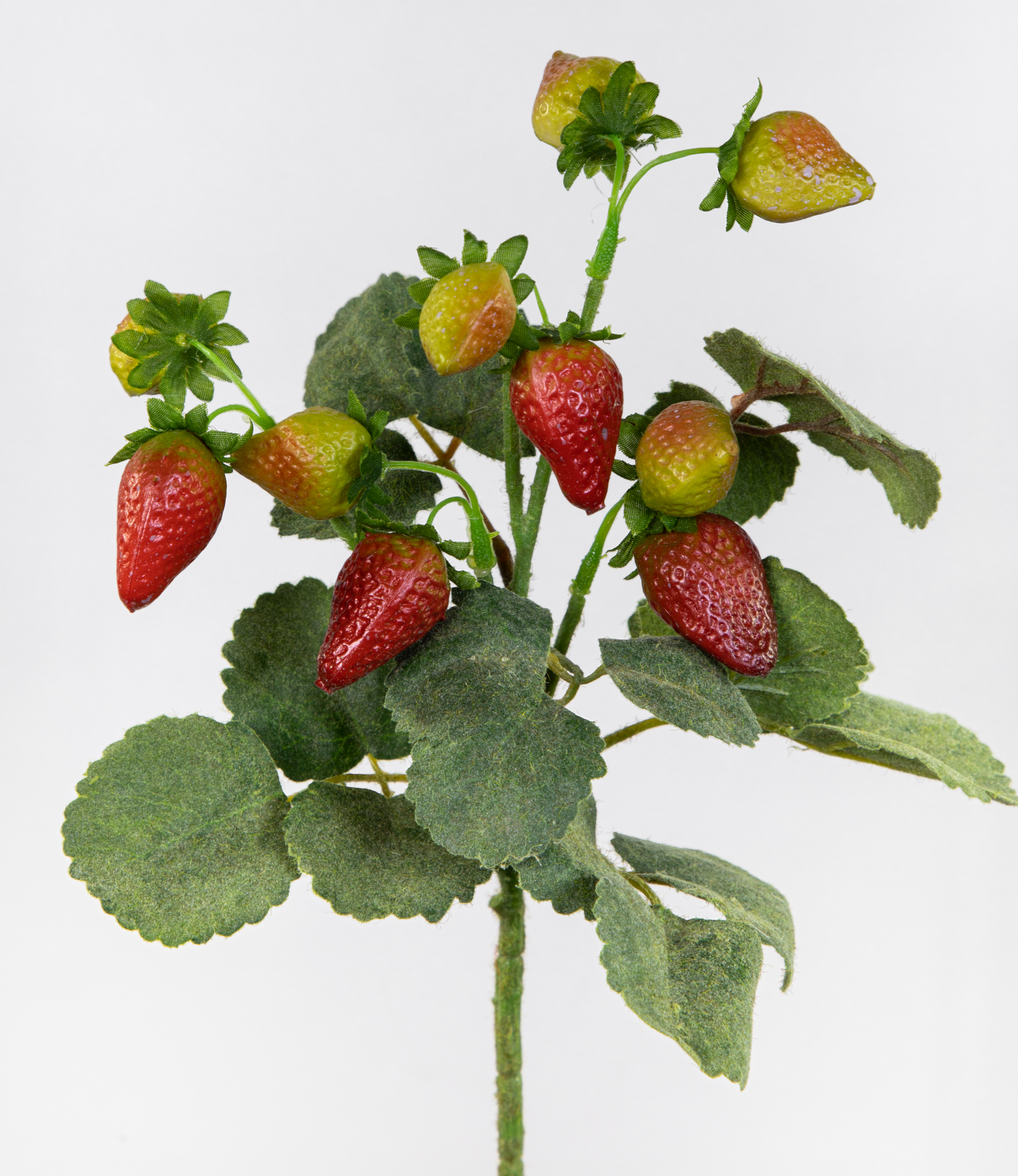 Künstliche Erdbeeren / Erdbeerpflanze 30cm JA Kunstblumen Kunstpflanzen Pflanzen Blumen Kunstobst