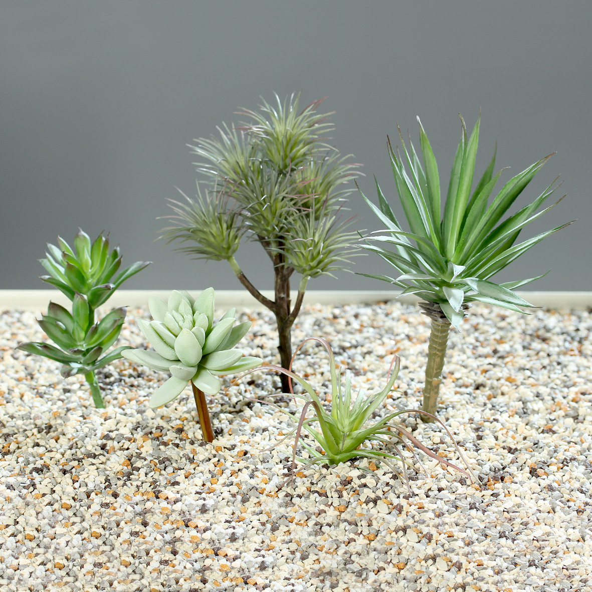 5er Sukkulenten-Set 12cm bis 20cm -ohne Topf- DP Kunstpflanzen künstliche Sukkulente Pflanzen