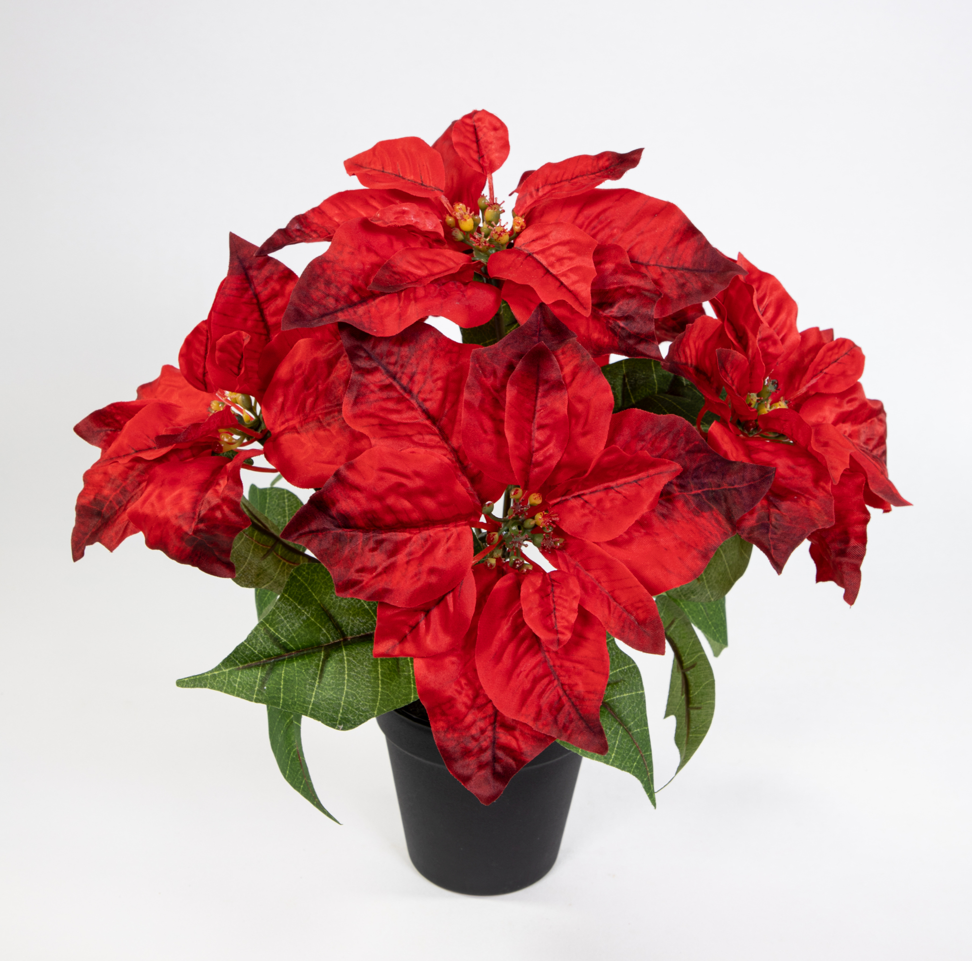 Weihnachtsstern 36cm rot im Topf LM künstliche Blumen Kunstpflanzen Kunstblumen Poinsettie