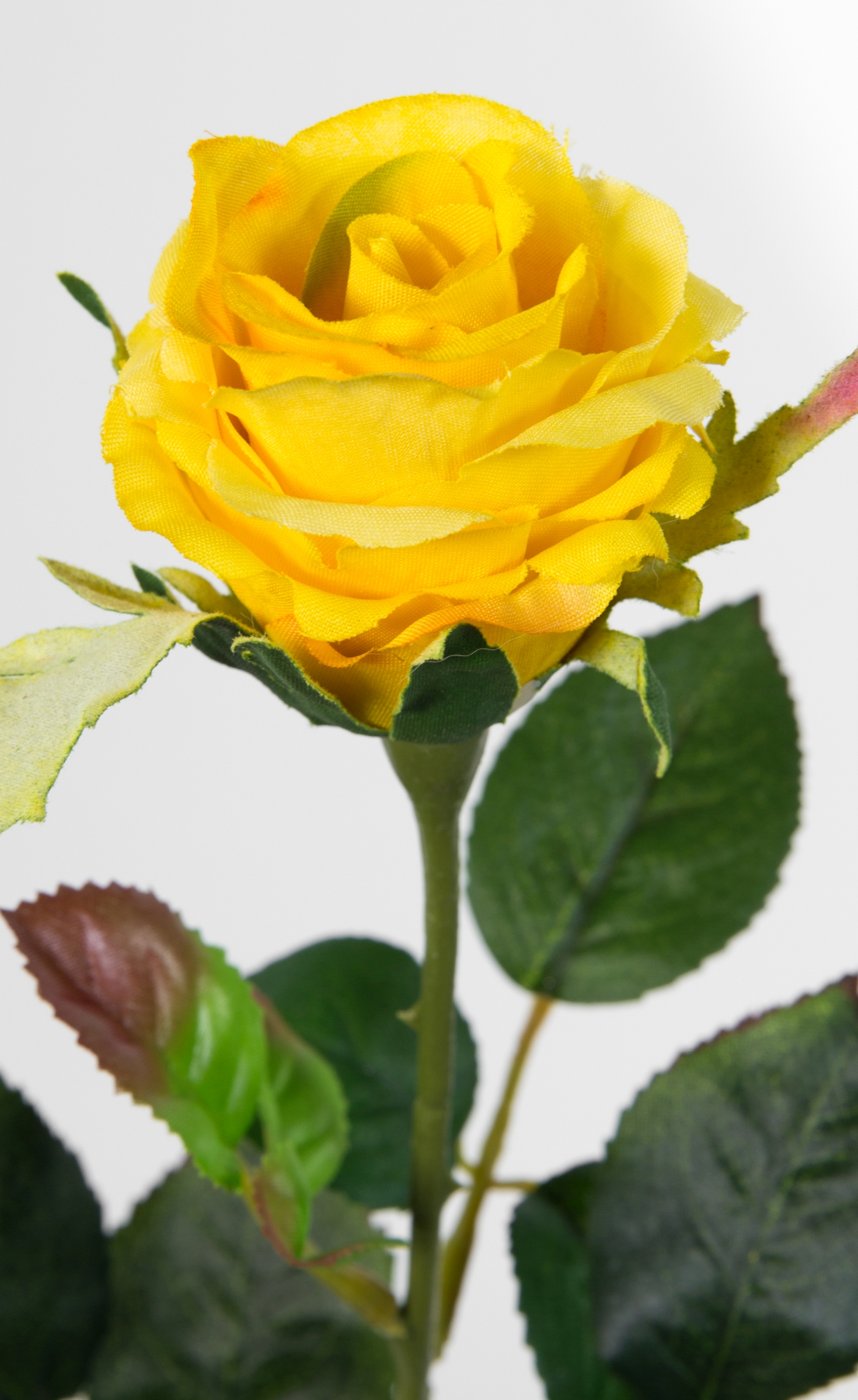 Rose Elena 45cm gelb PM Kunstblumen Rosen Blumen künstliche Seidenblumen