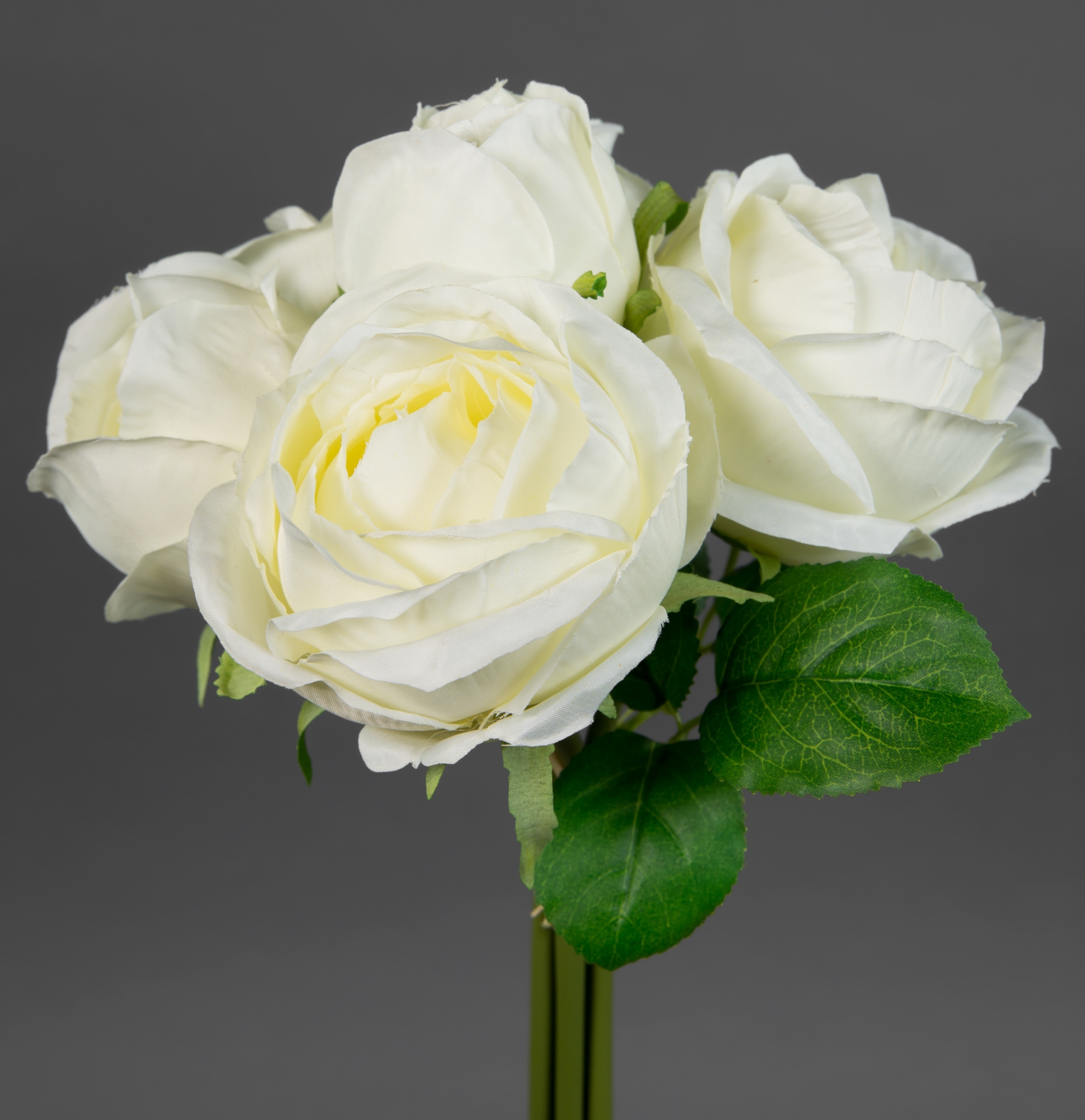 Rosenstrauß 28x20cm weiß-creme FT Kunstblumen künstliche Rosen Blumen  Strauß Blumenstrauß
