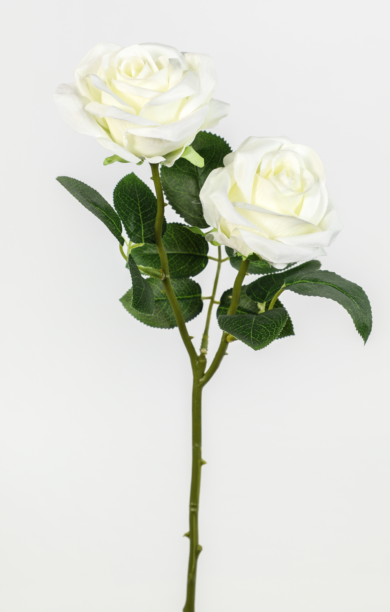 Rosenzweig 48cm weiß CG Kunstblumen künstliche Blumen Rose Rosen