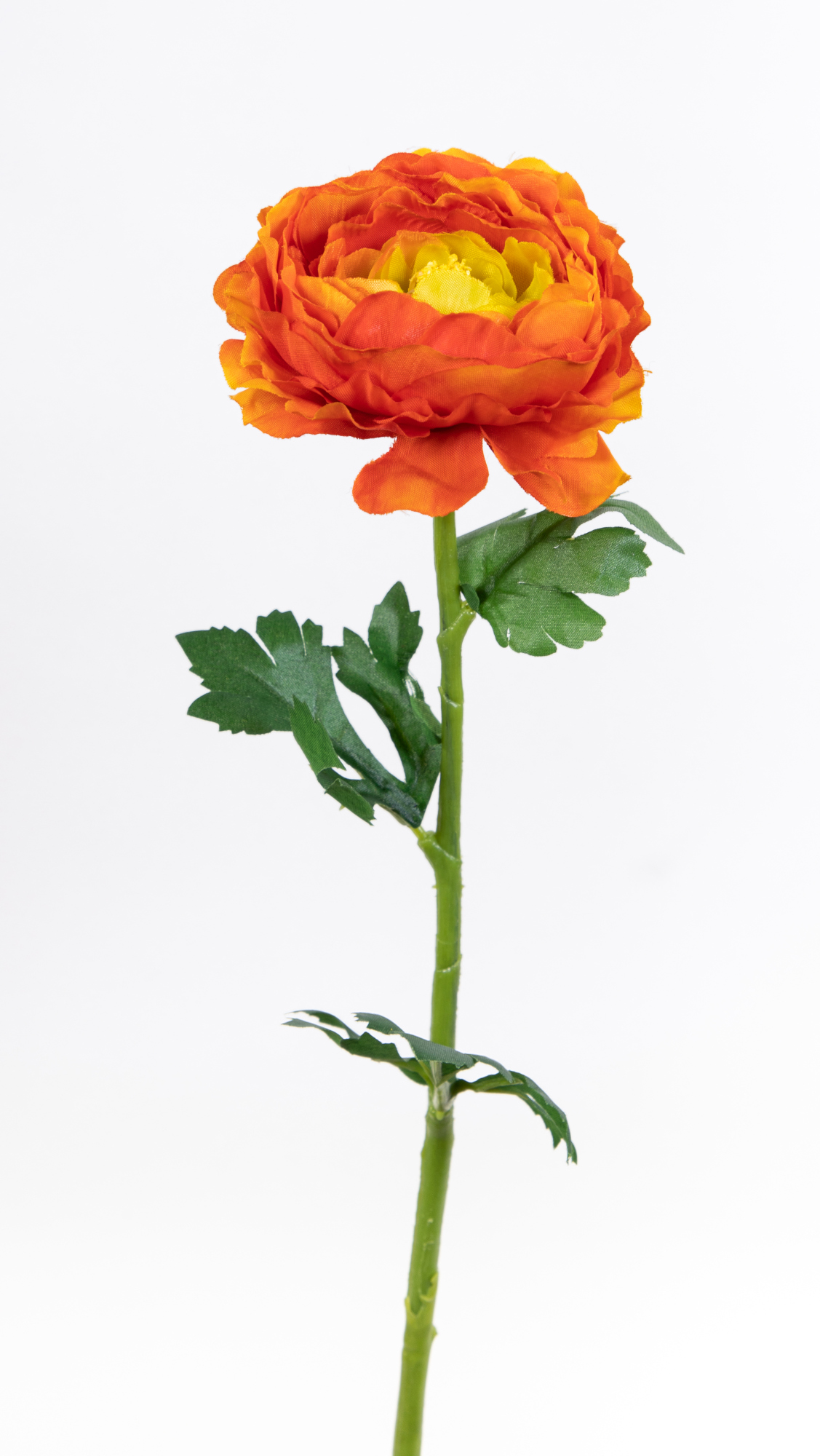 Ranunkel 46cm orange OG Kunstblumen künstliche Ranunkelzweig Hahnenfuß Blumen Seidenblumen